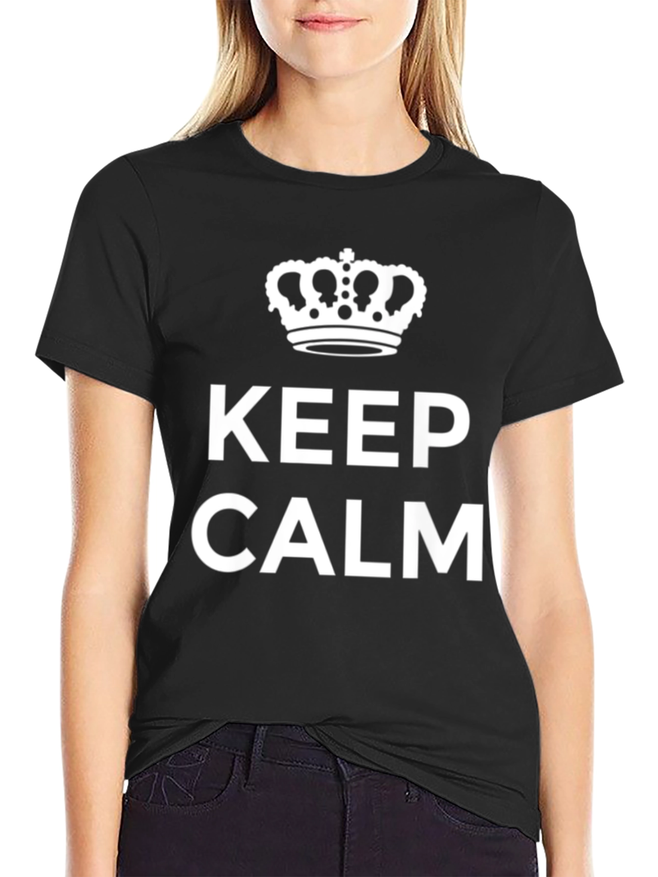 Keep Calm Crown Black Graphic Tee