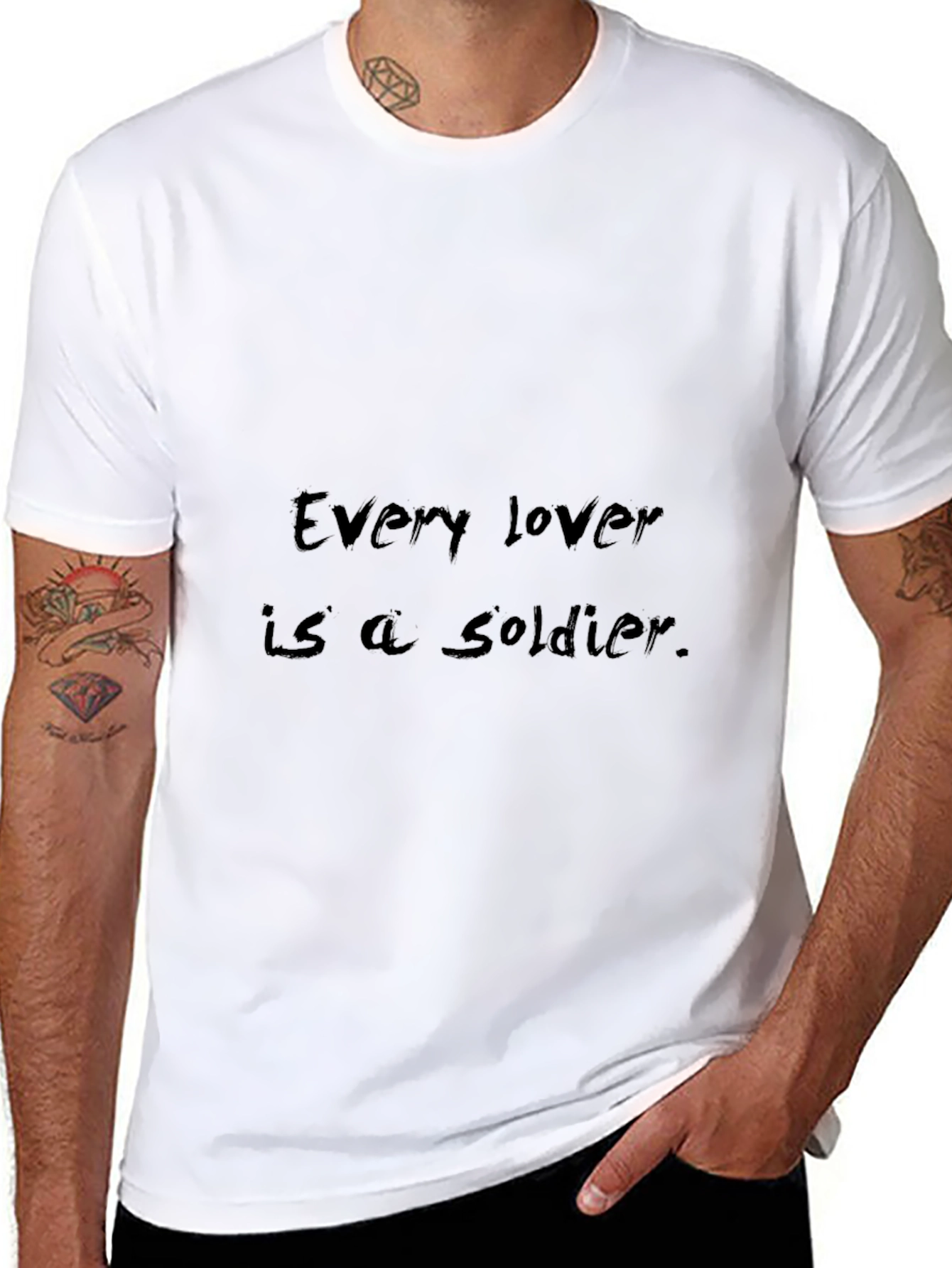Every Lover Is a Soldier Black Graphic Tee