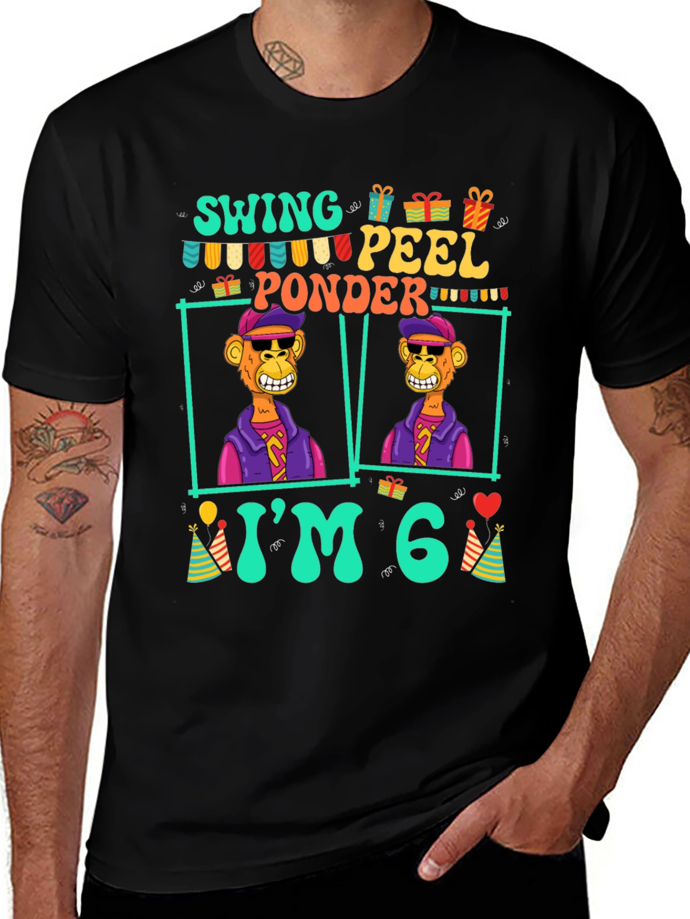 Funny 6th Birthday Monkey T-Shirt