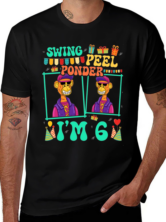 Funny 6th Birthday Monkey T-Shirt