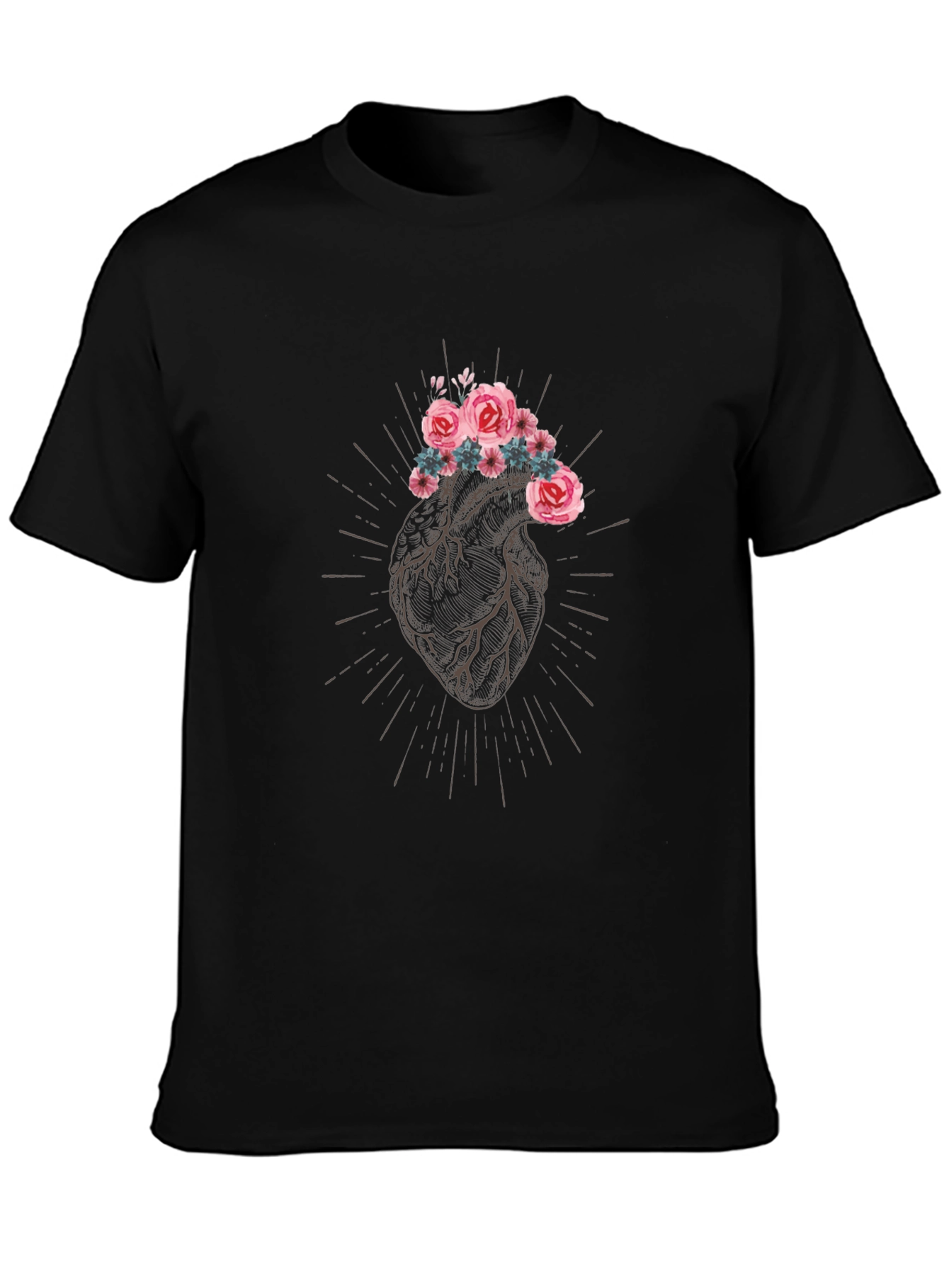 Floral Heart Graphic Tee - Stylish Comfort