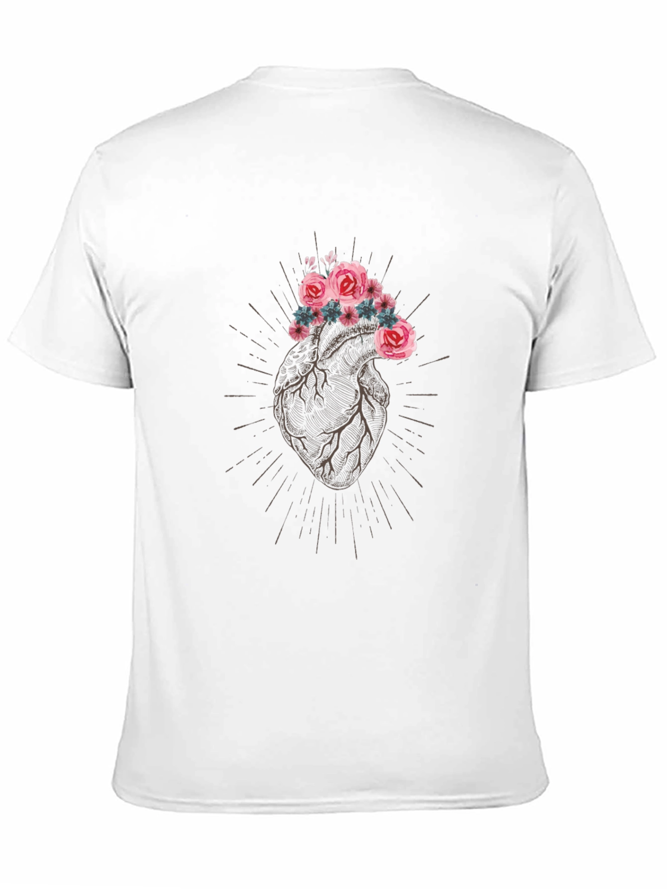 Floral Heart Graphic Tee - Stylish Comfort