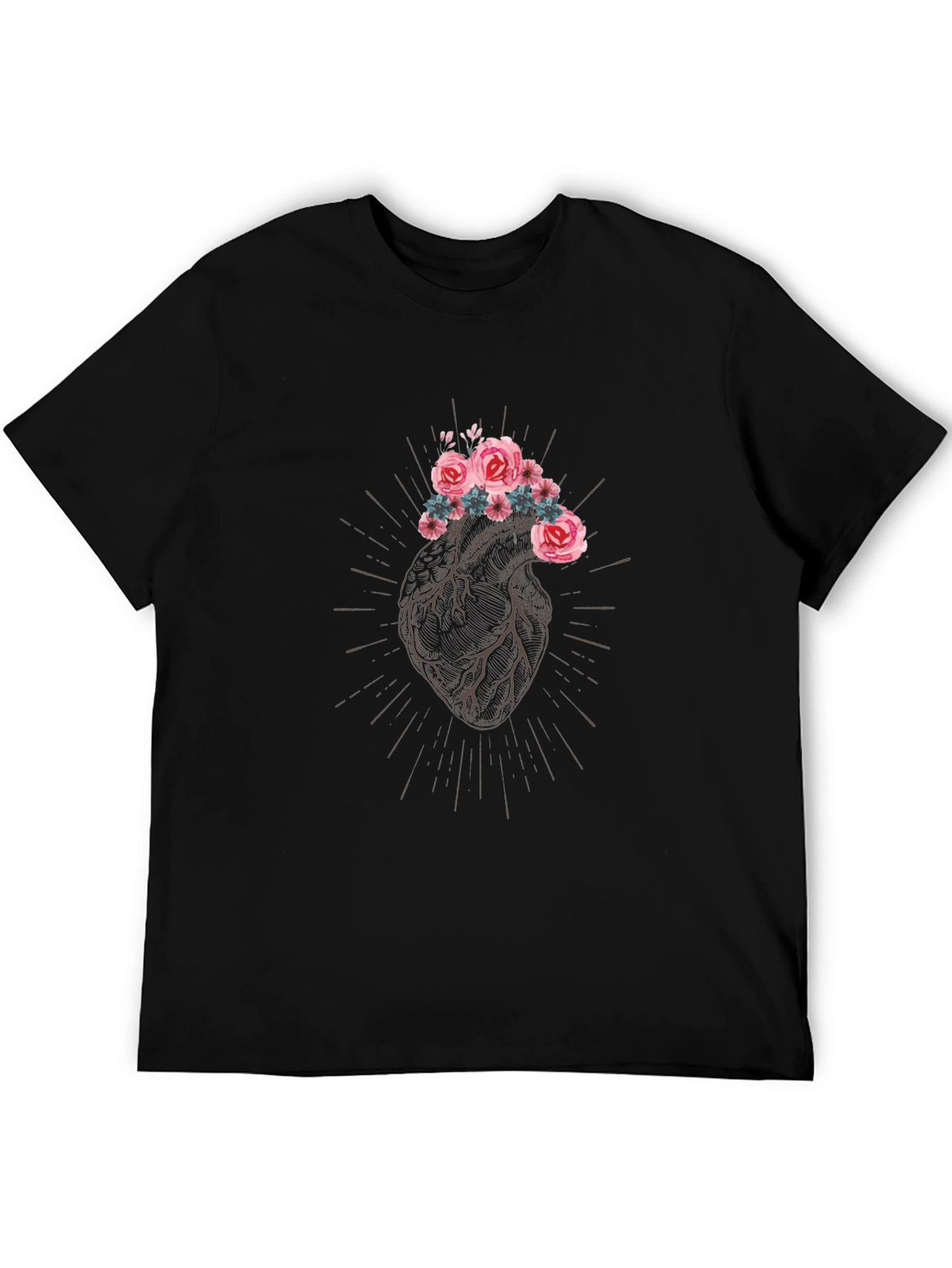 Floral Heart Graphic Tee - Stylish Comfort