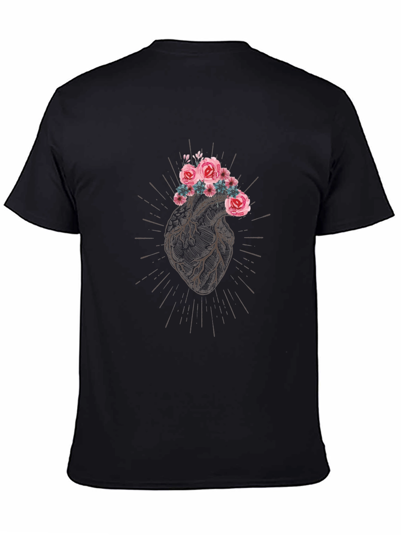 Floral Heart Graphic Tee - Stylish Comfort