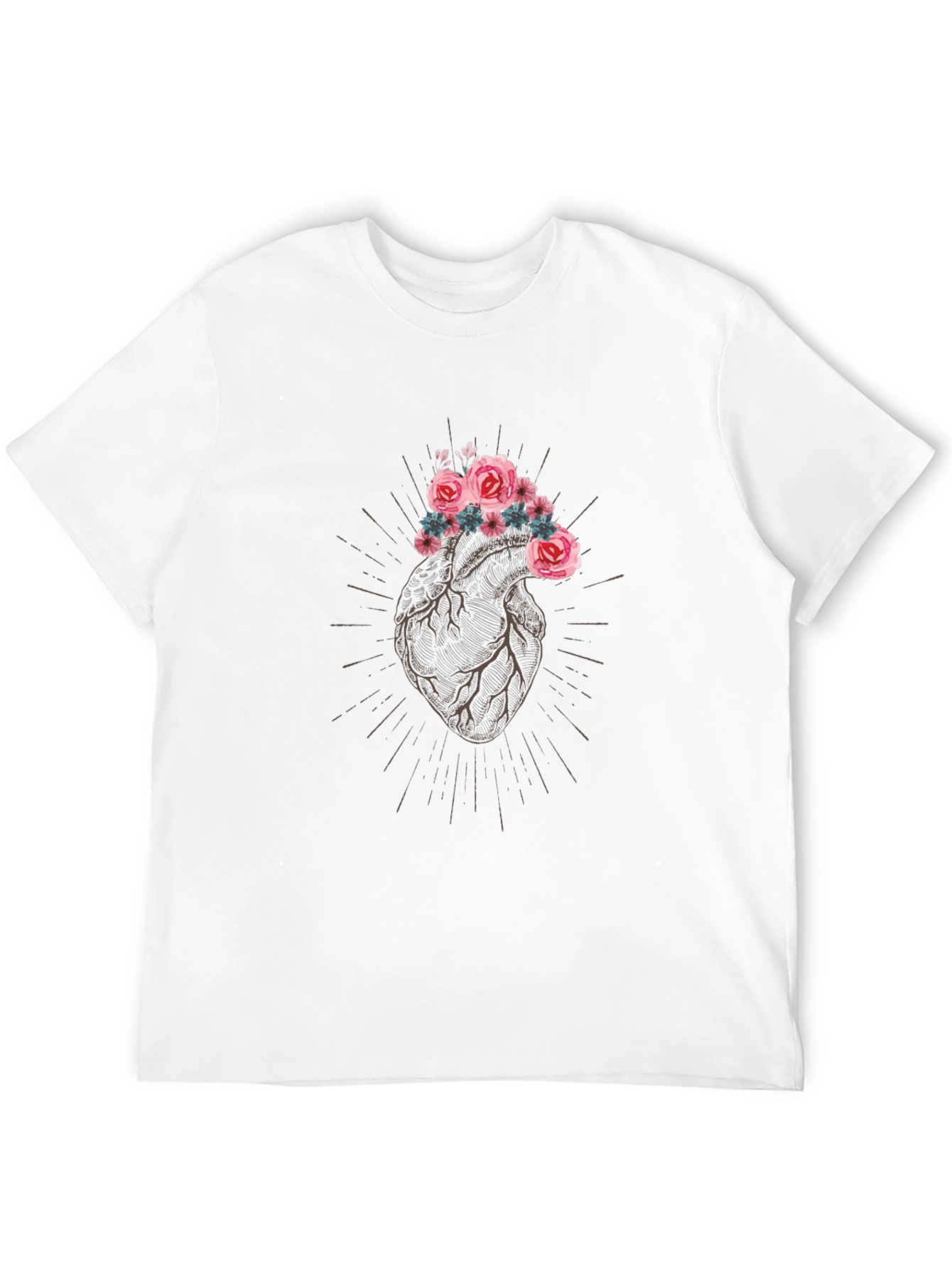 Floral Heart Graphic Tee - Stylish Comfort