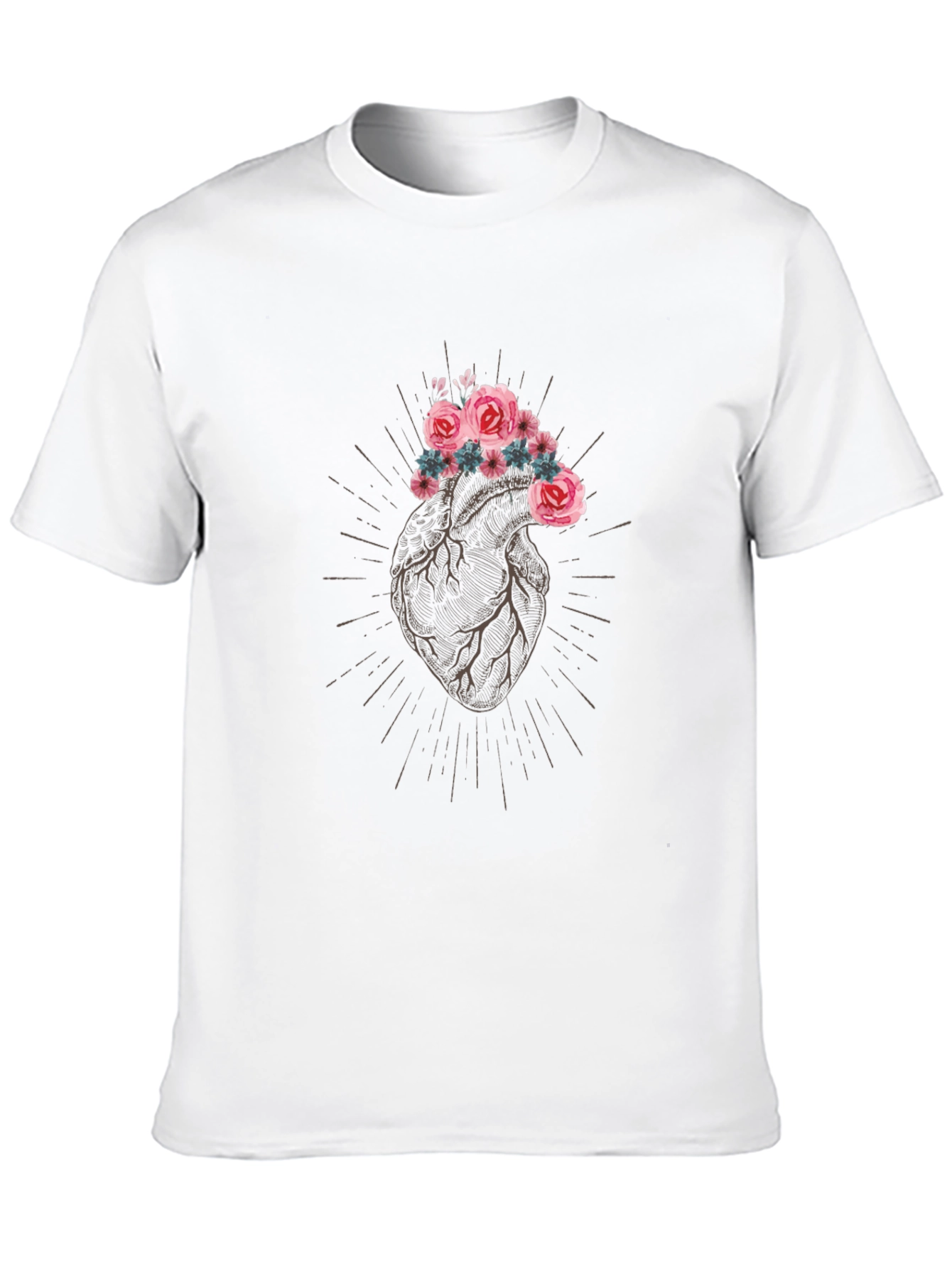 Floral Heart Graphic Tee - Stylish Comfort