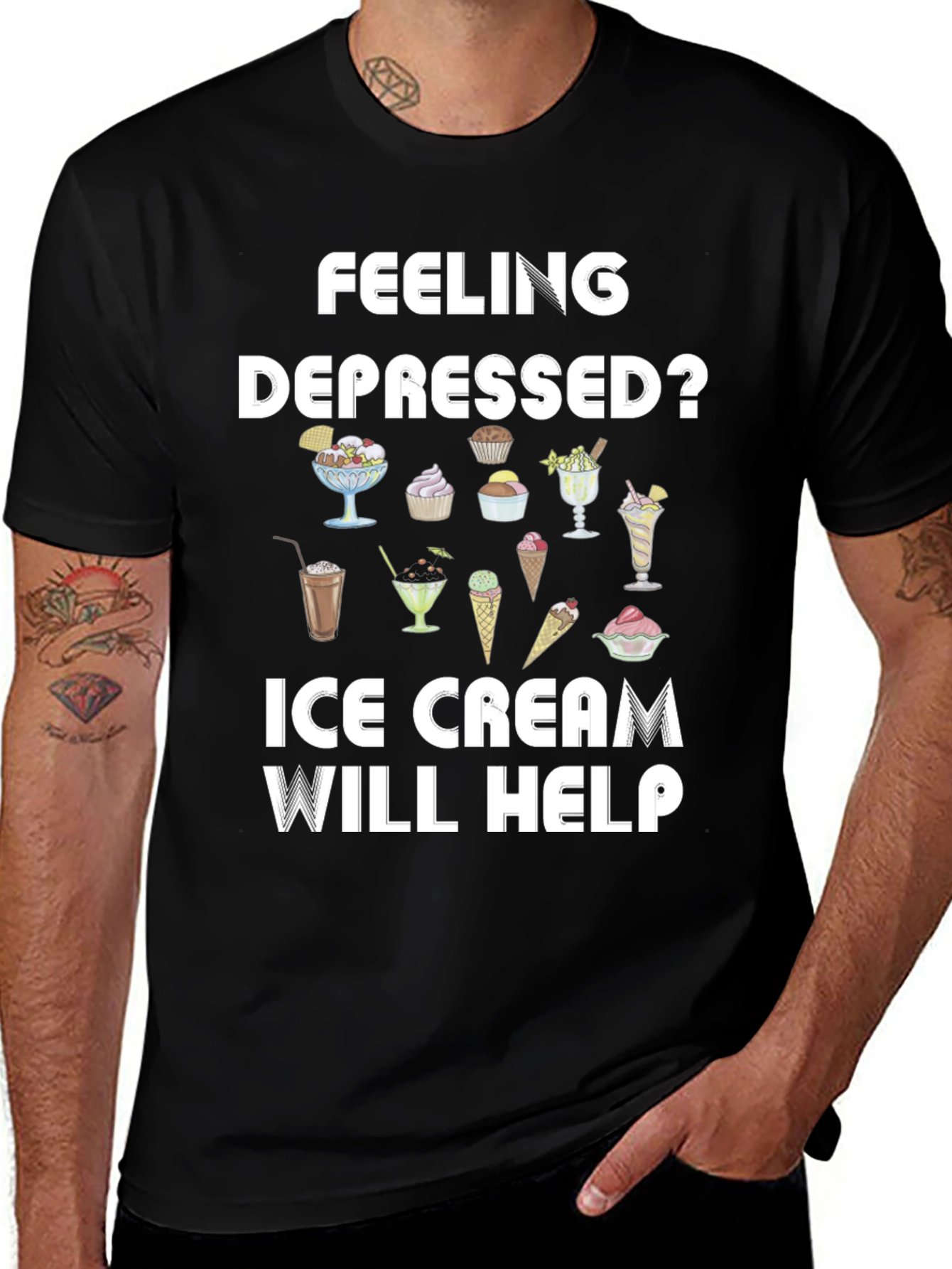Feeling Depressed? Ice Cream T-Shirt