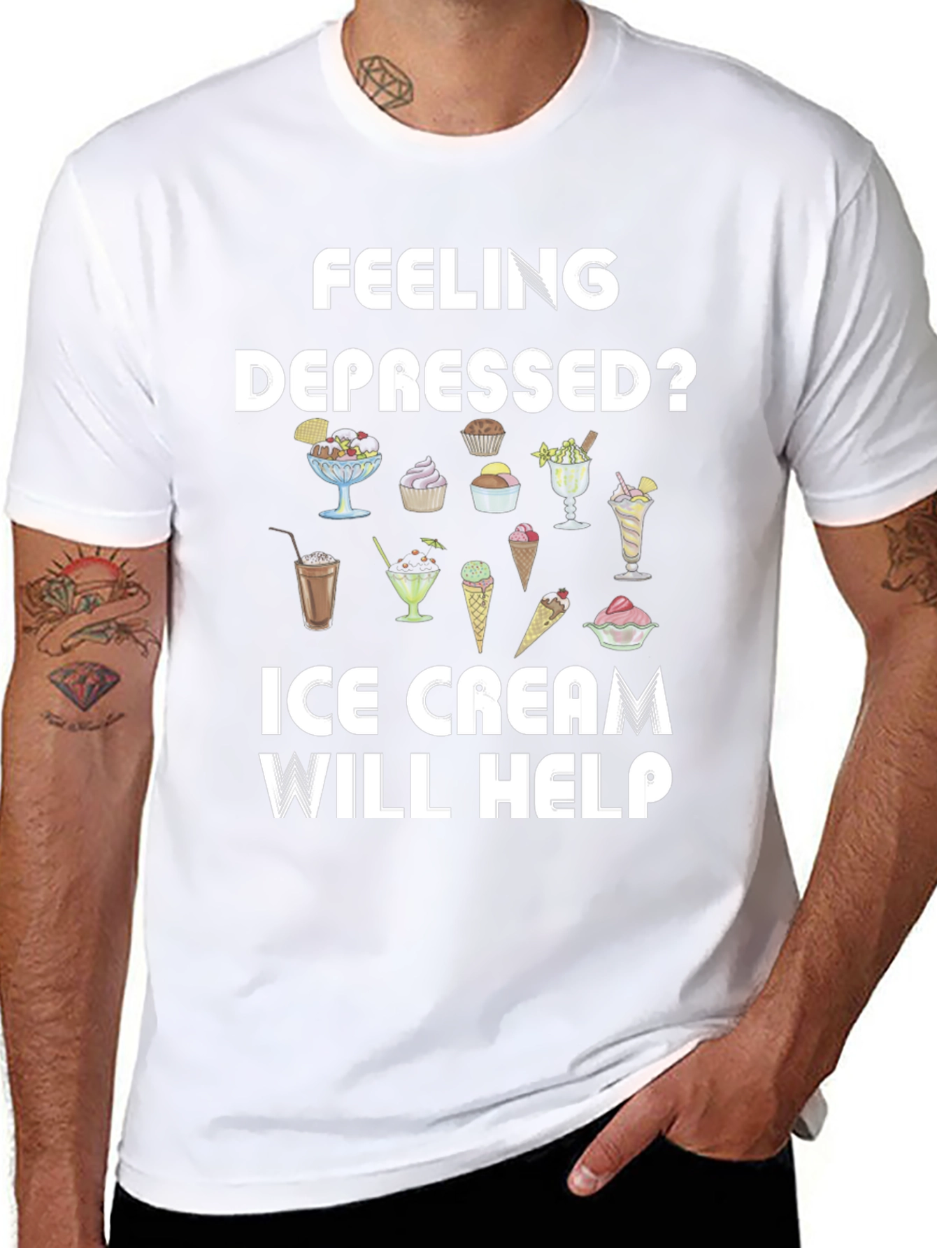 Feeling Depressed? Ice Cream T-Shirt
