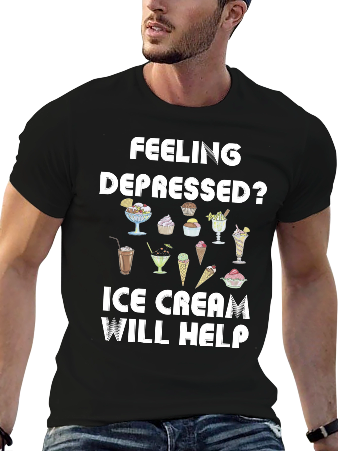 Feeling Depressed? Ice Cream T-Shirt