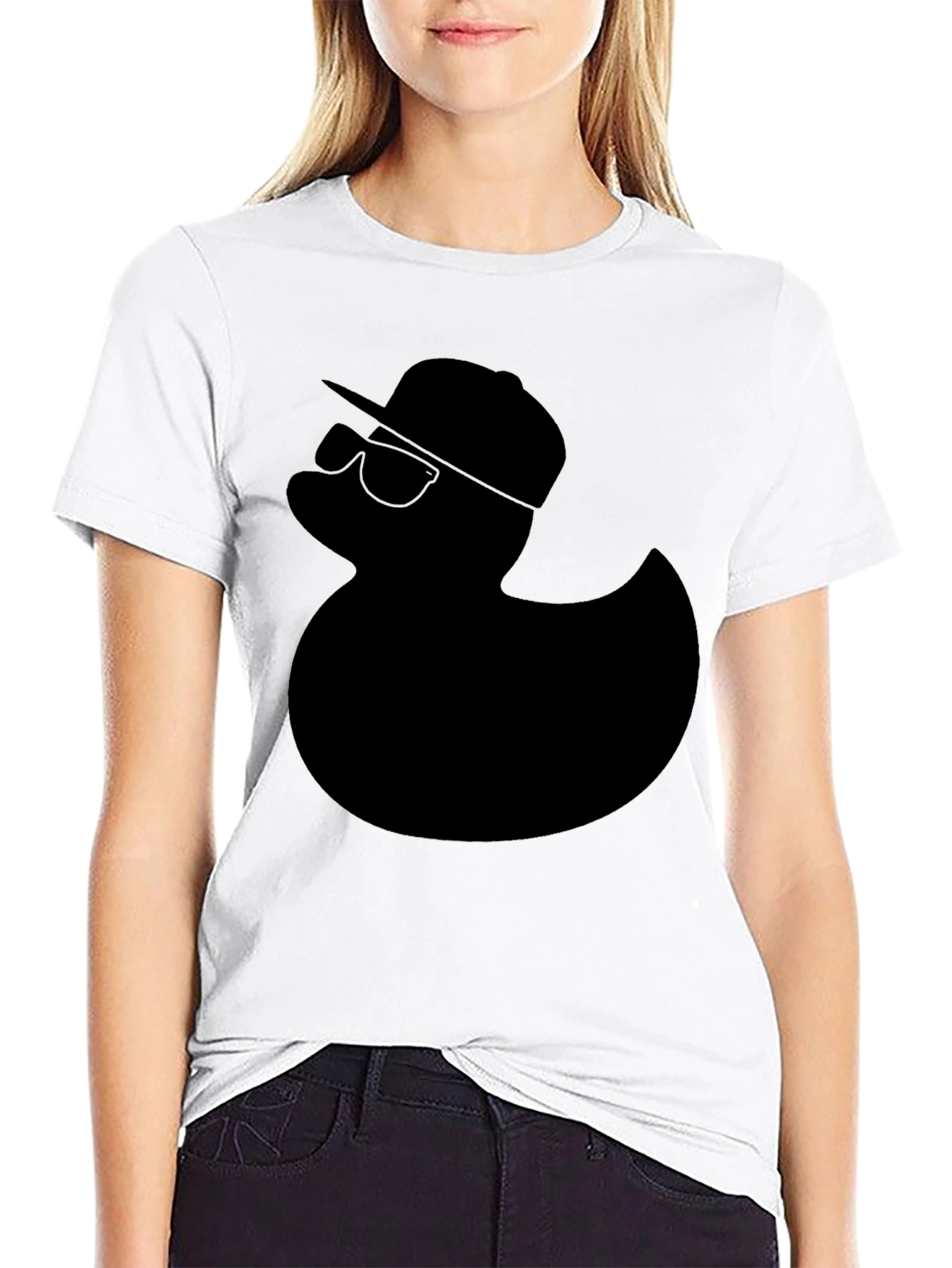 Cool Duck Graphic Tee - Black Cotton T-Shirt