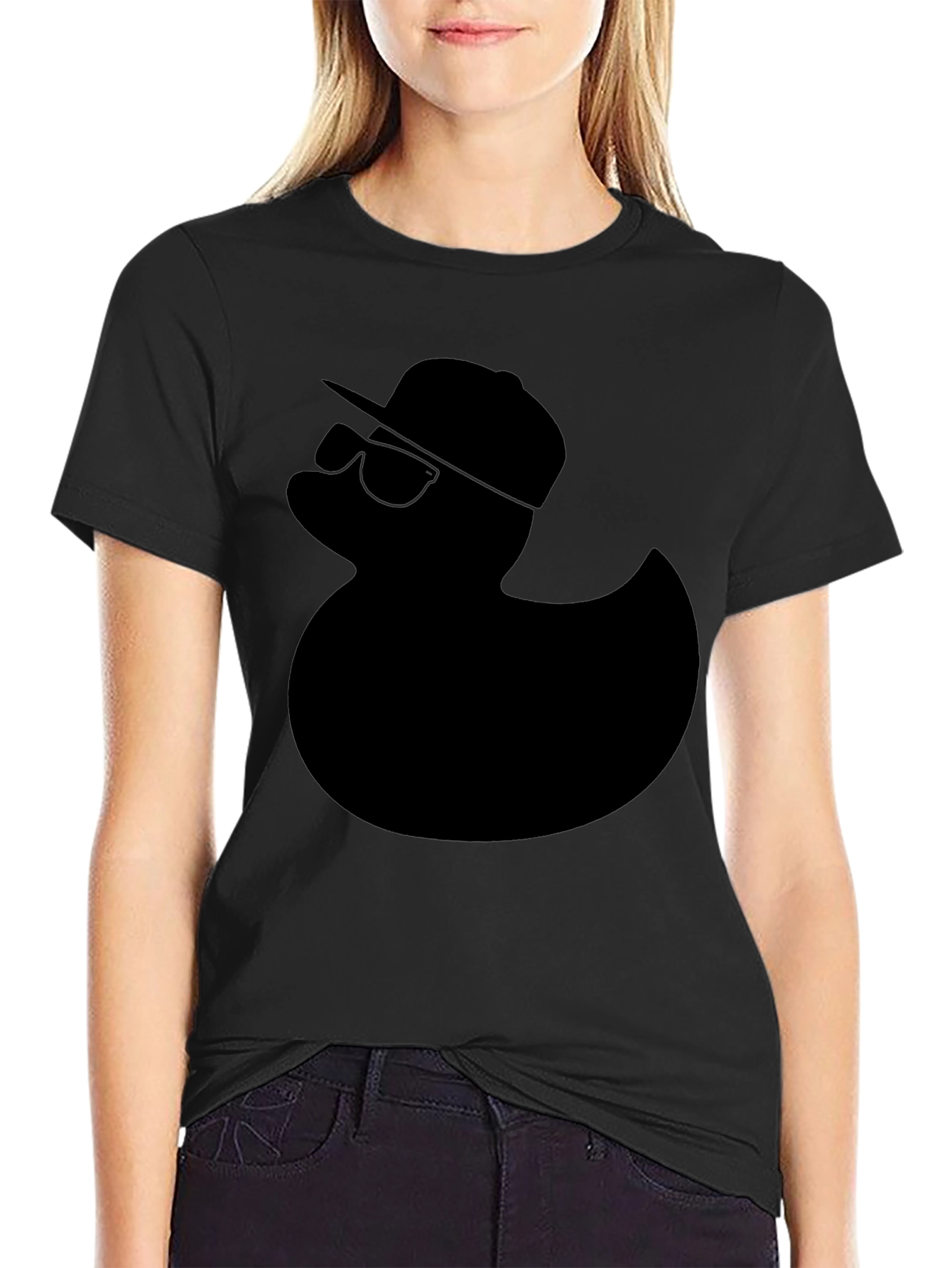 Cool Duck Graphic Tee - Black Cotton T-Shirt