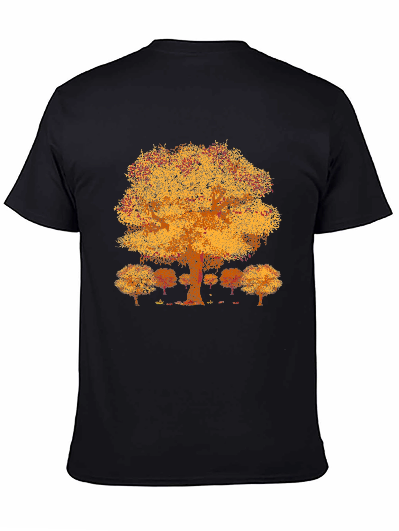 Autumn Tree Graphic Tee - Black Crew Neck