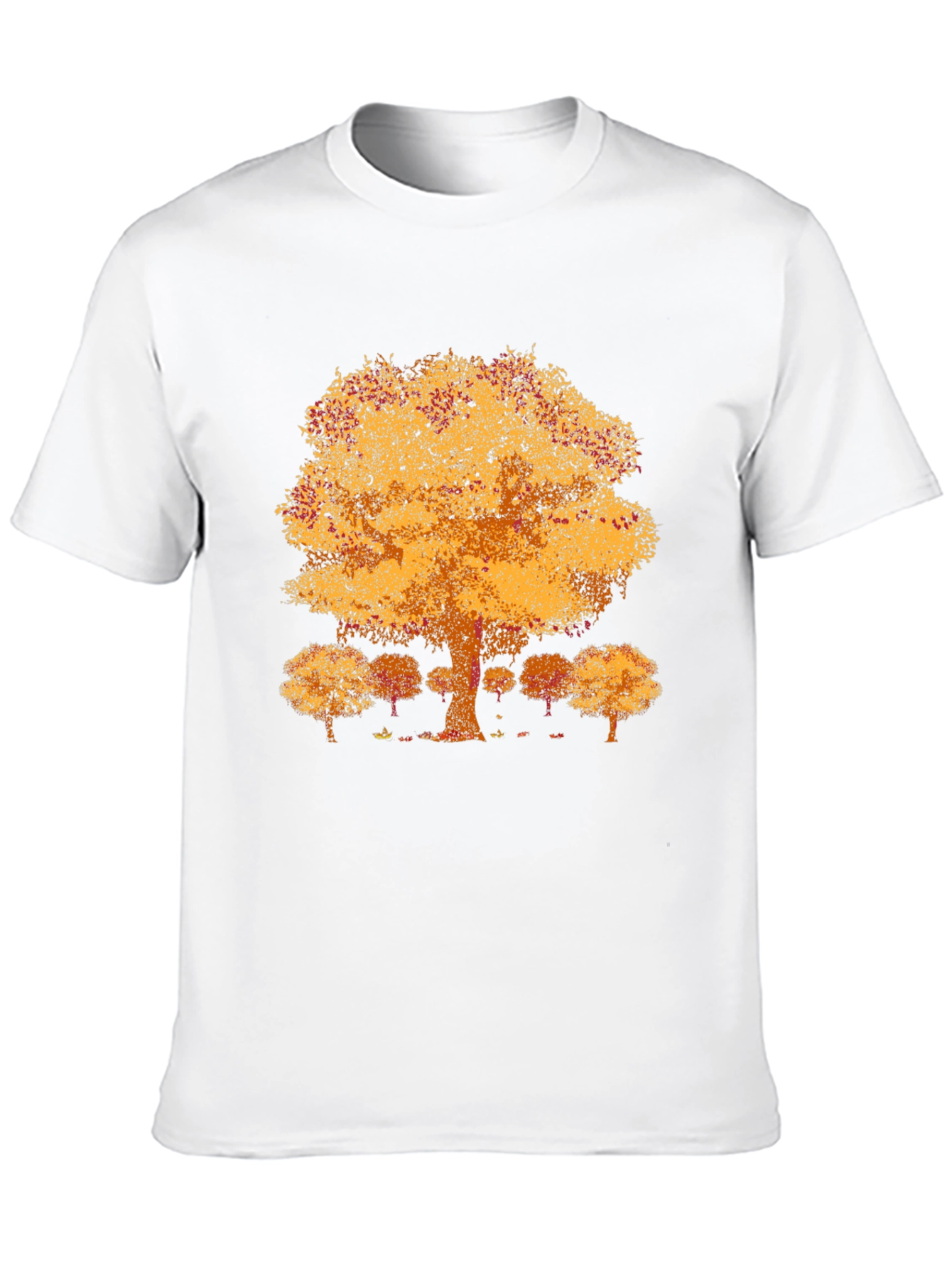 Autumn Tree Graphic Tee - Black Crew Neck