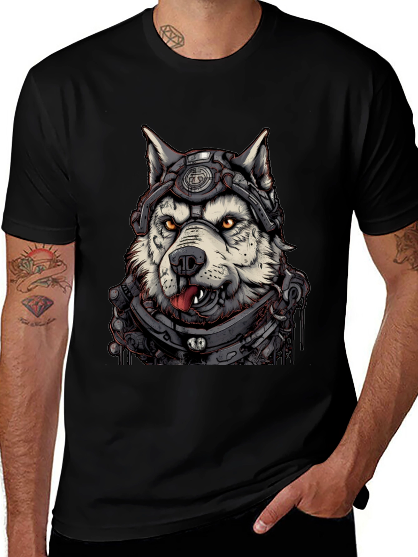 Cyberpunk Husky Graphic Tee