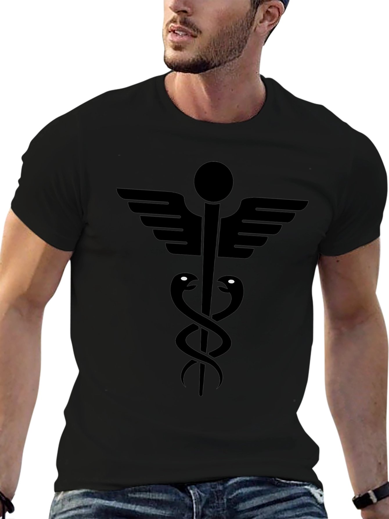 Caduceus Symbol T-Shirt - Medical Inspired Design