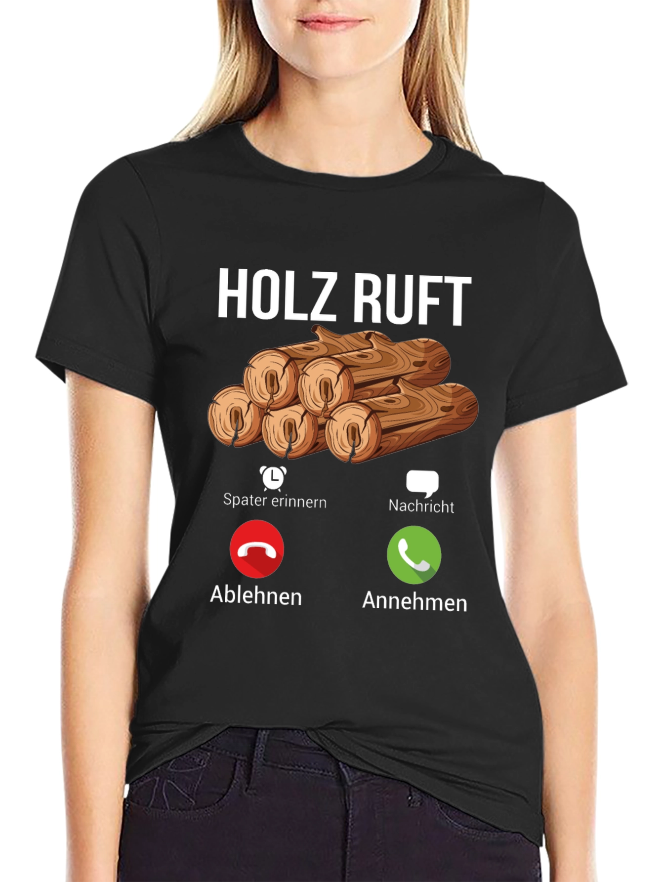 Holz Ruft Mens T-Shirt: Wood Calling Funny Graphic Tee