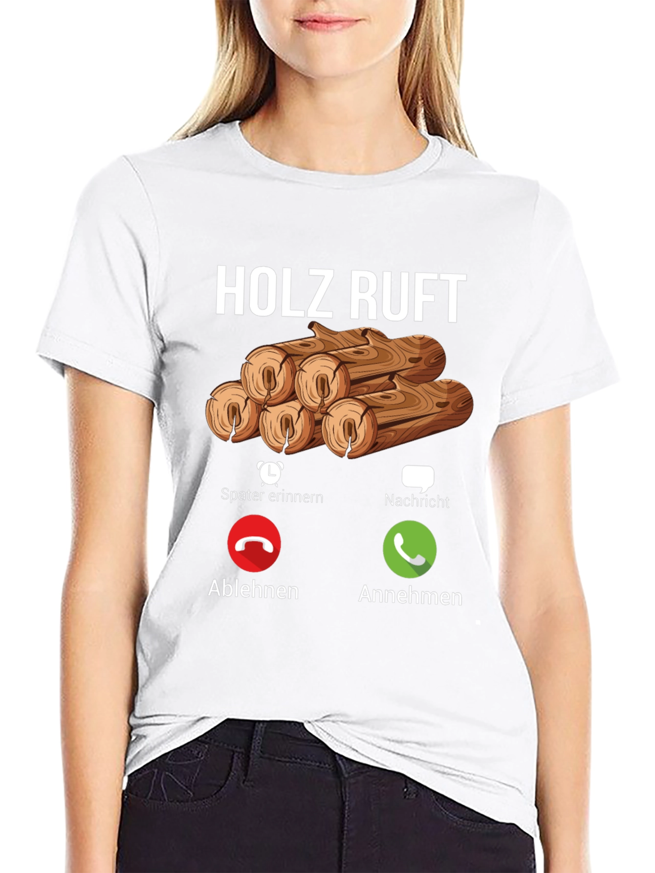 Holz Ruft Mens T-Shirt: Wood Calling Funny Graphic Tee