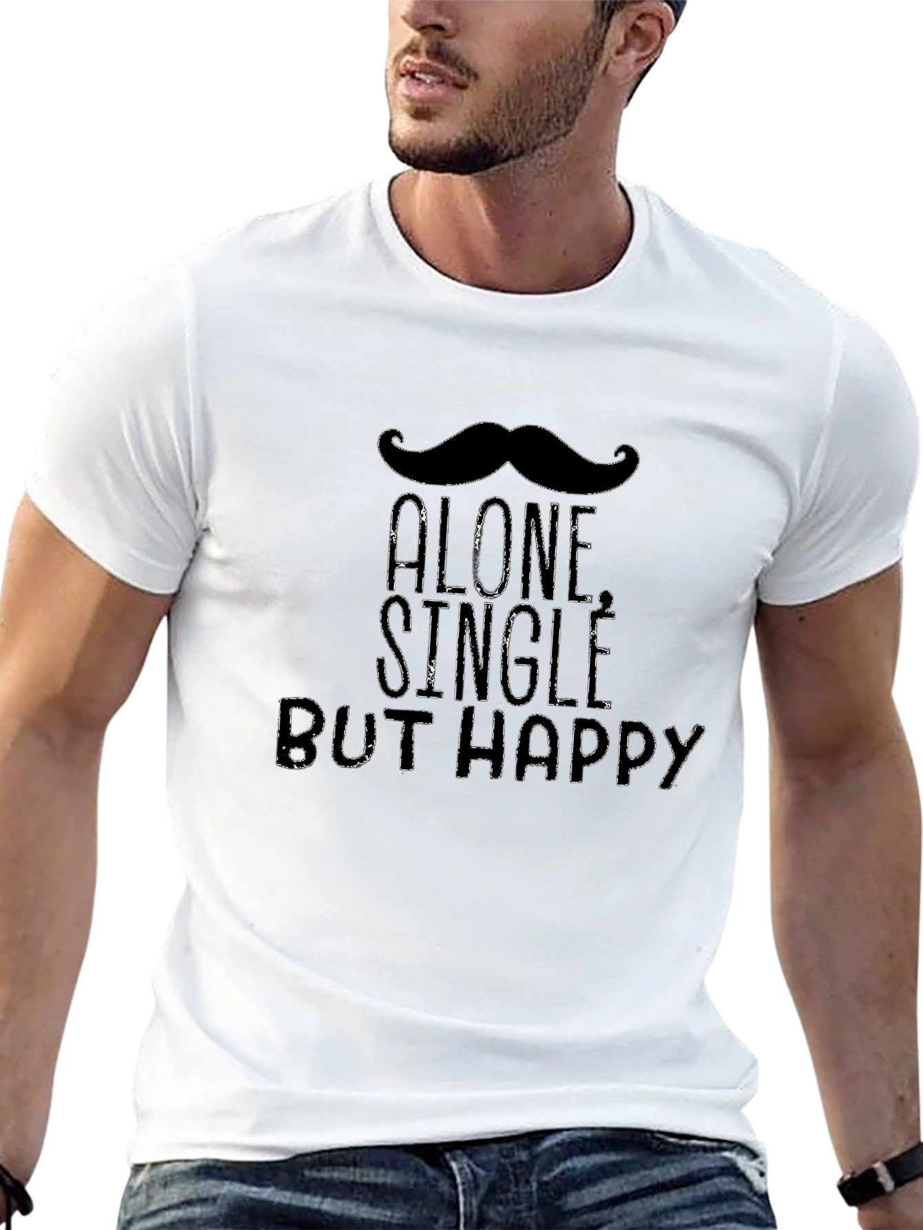 Alone Single But Happy T-Shirt Funny Humor