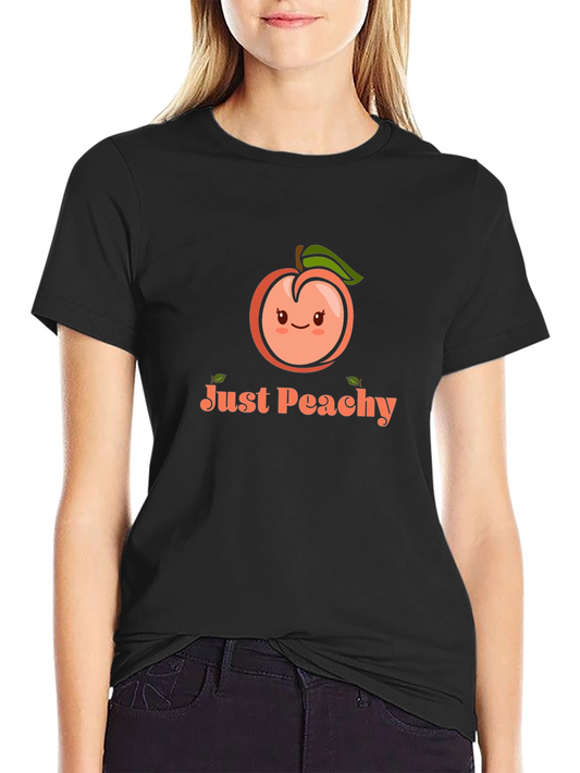 Just Peachy Graphic Tee - Black Cotton T-Shirt
