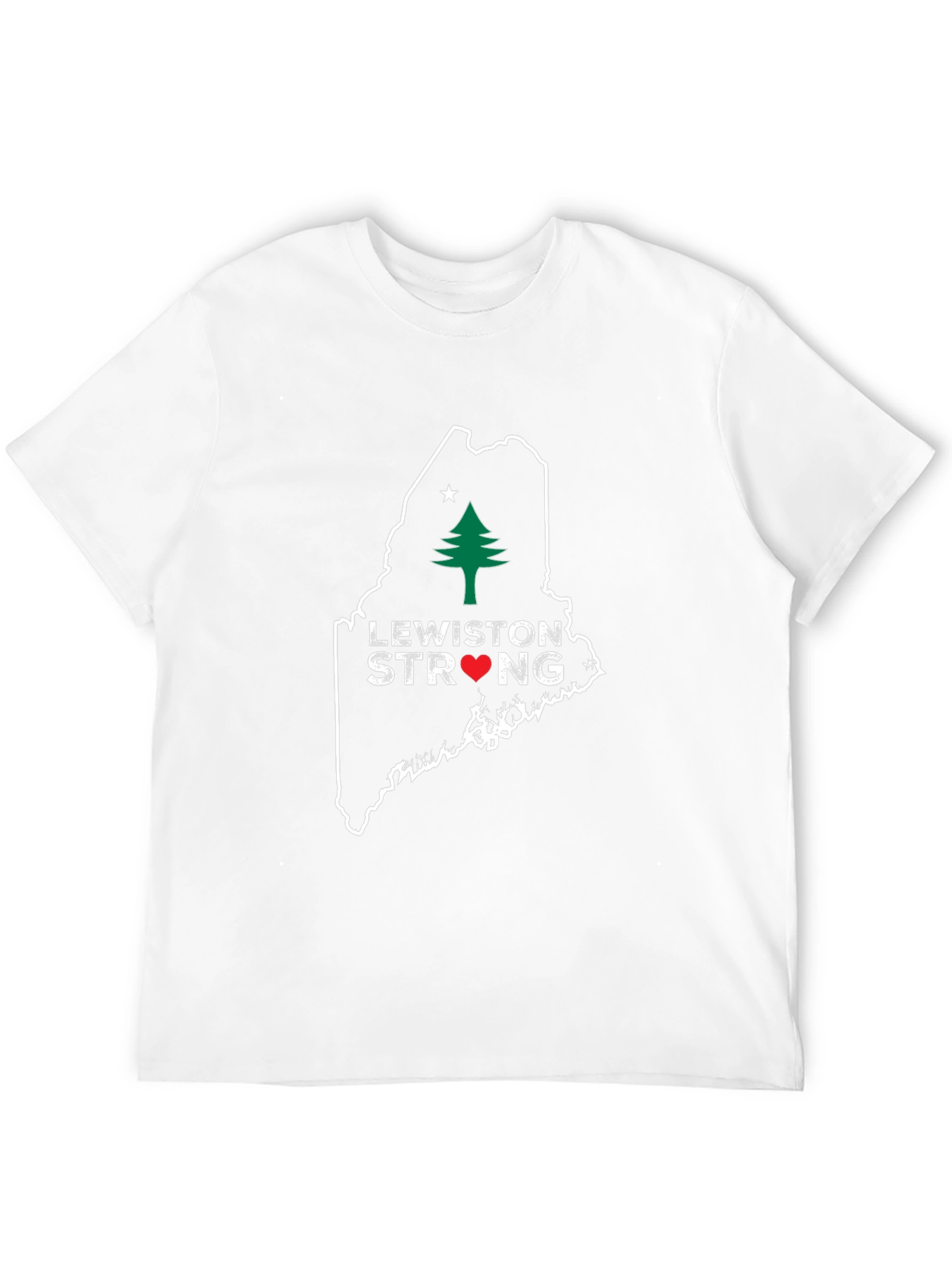 Lewiston Strong Maine Outline Graphic T-Shirt