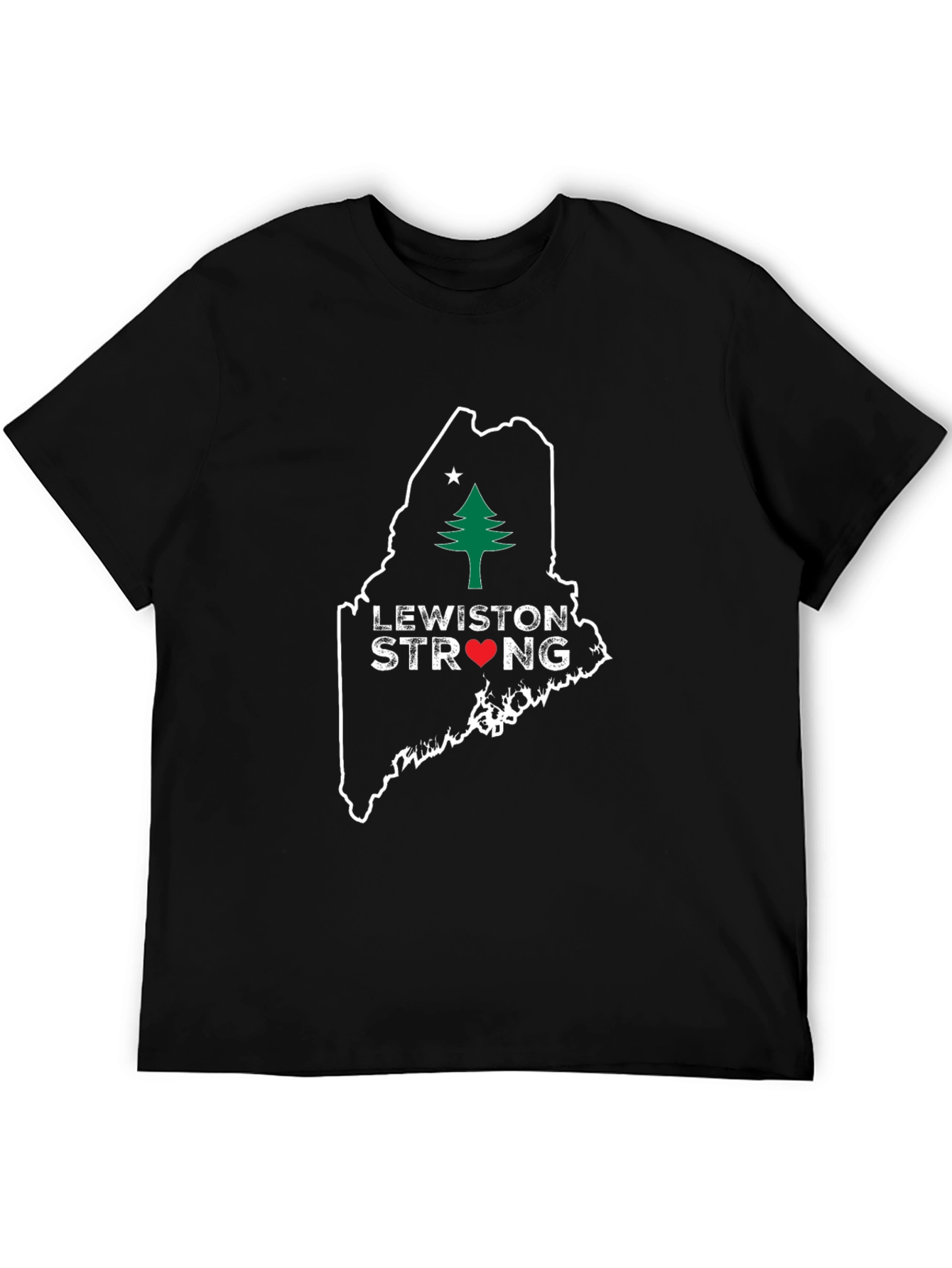 Lewiston Strong Maine Outline Graphic T-Shirt