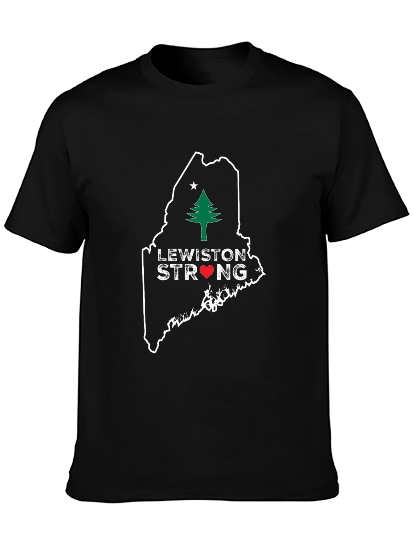 Lewiston Strong Maine Outline Graphic T-Shirt
