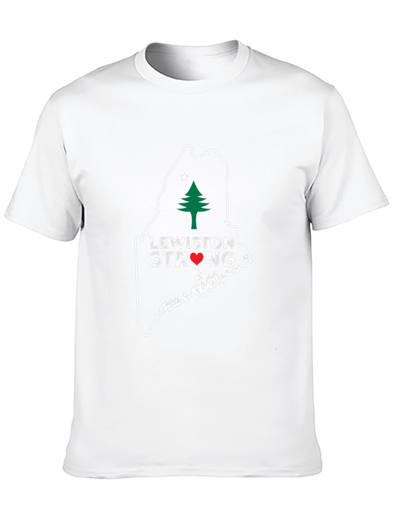 Lewiston Strong Maine Outline Graphic T-Shirt