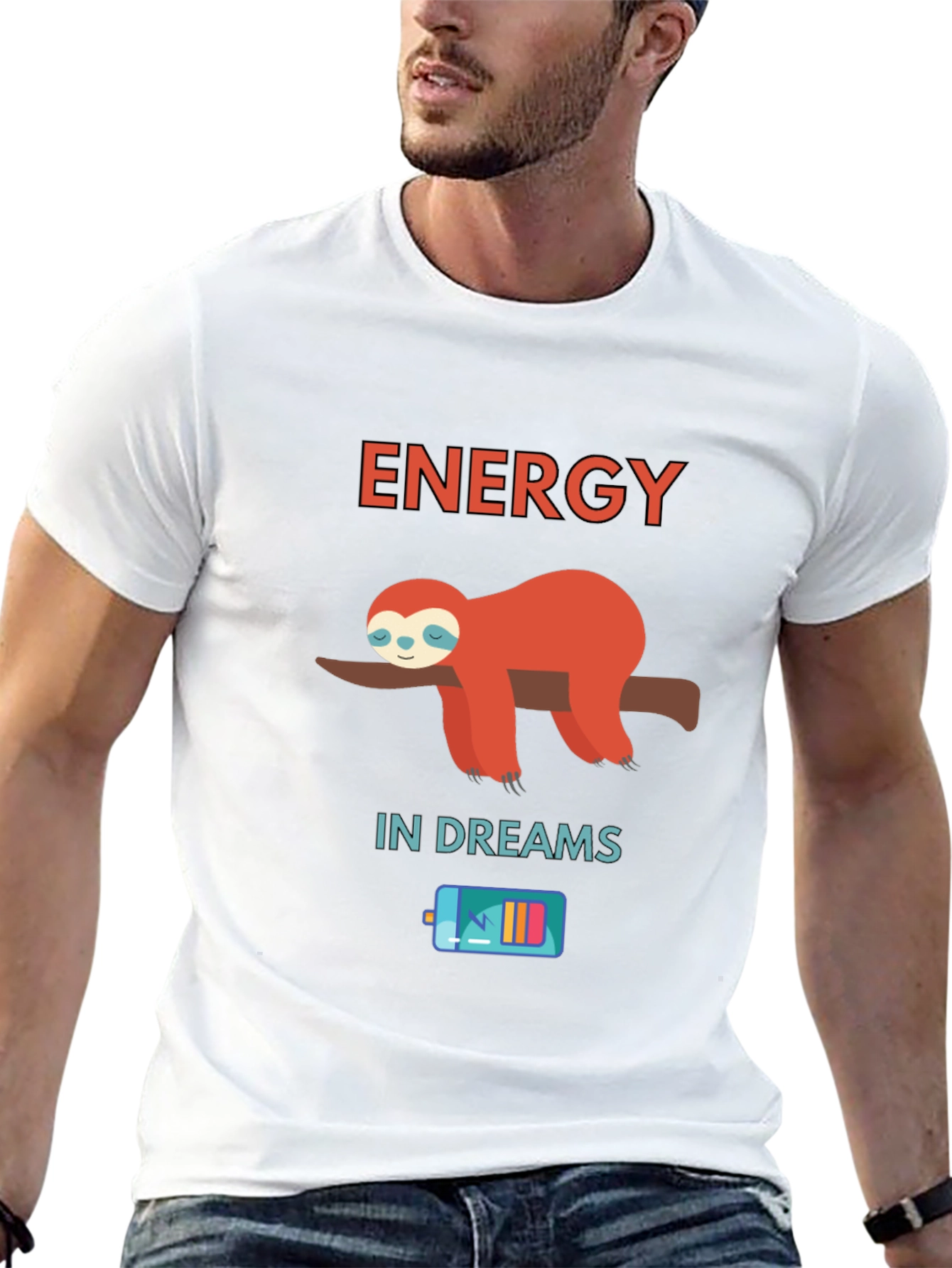 Energy in Dreams Sloth Graphic T-Shirt