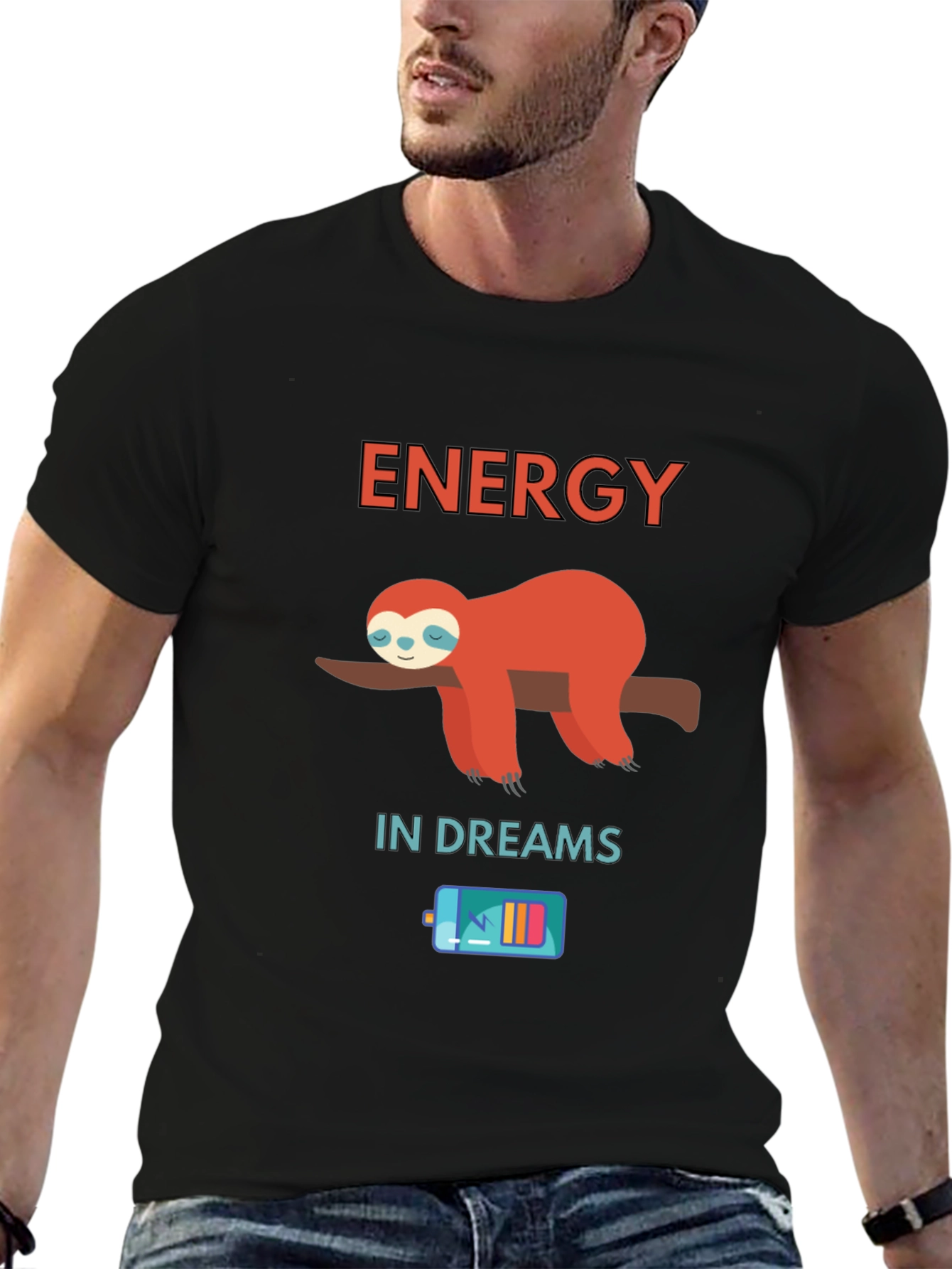 Energy in Dreams Sloth Graphic T-Shirt