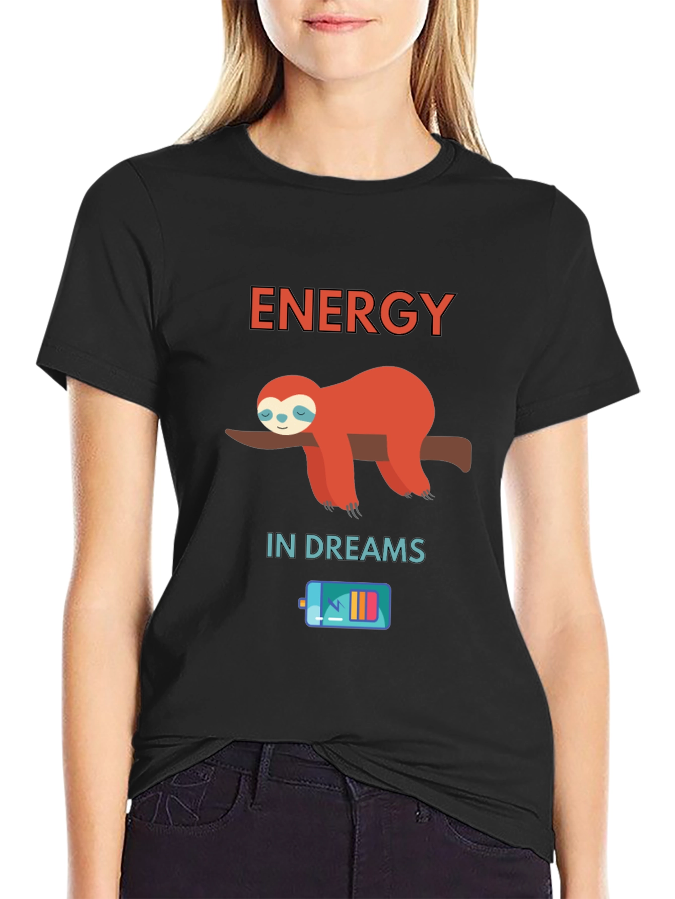 Energy in Dreams Sloth Graphic T-Shirt