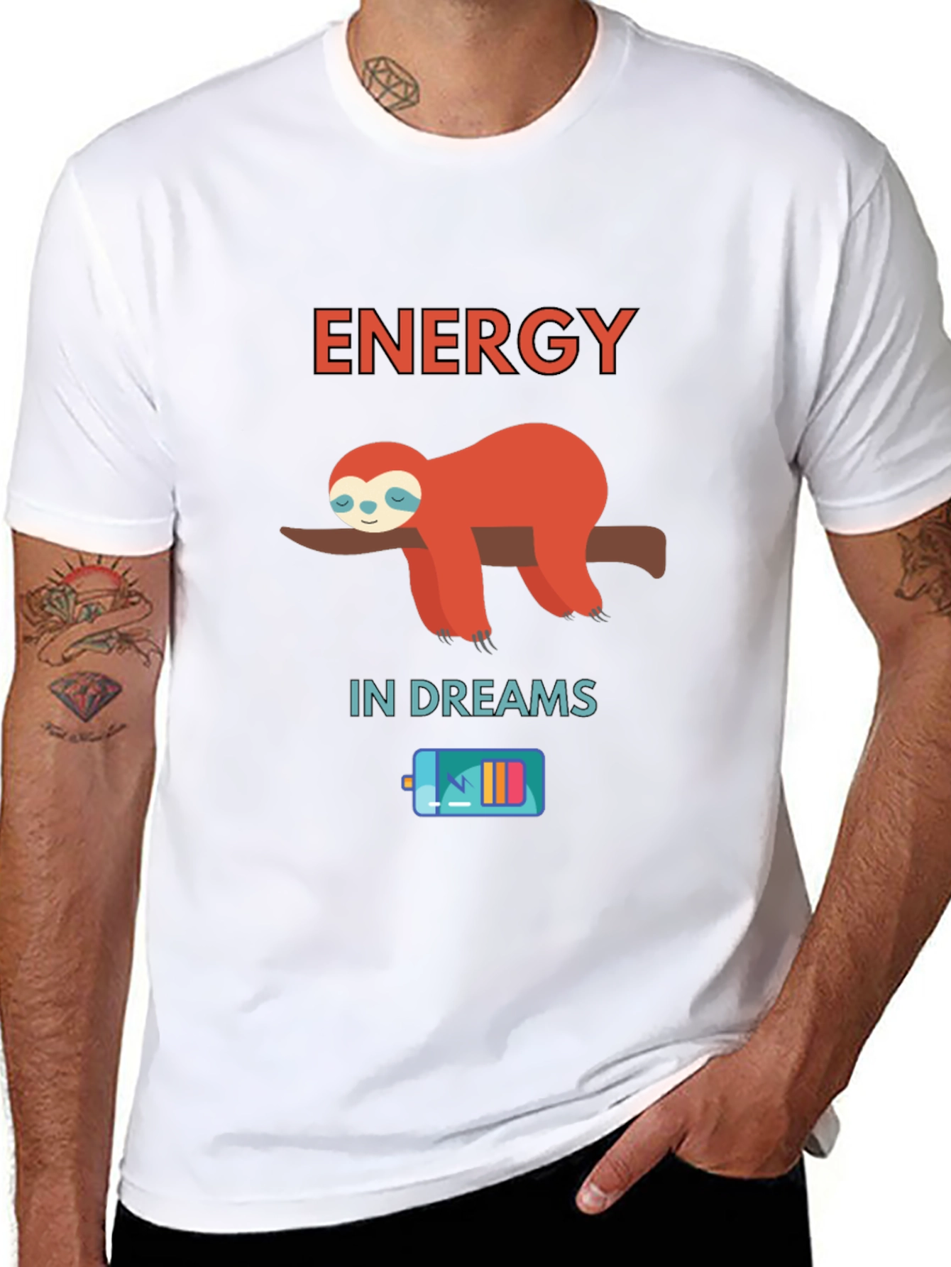 Energy in Dreams Sloth Graphic T-Shirt