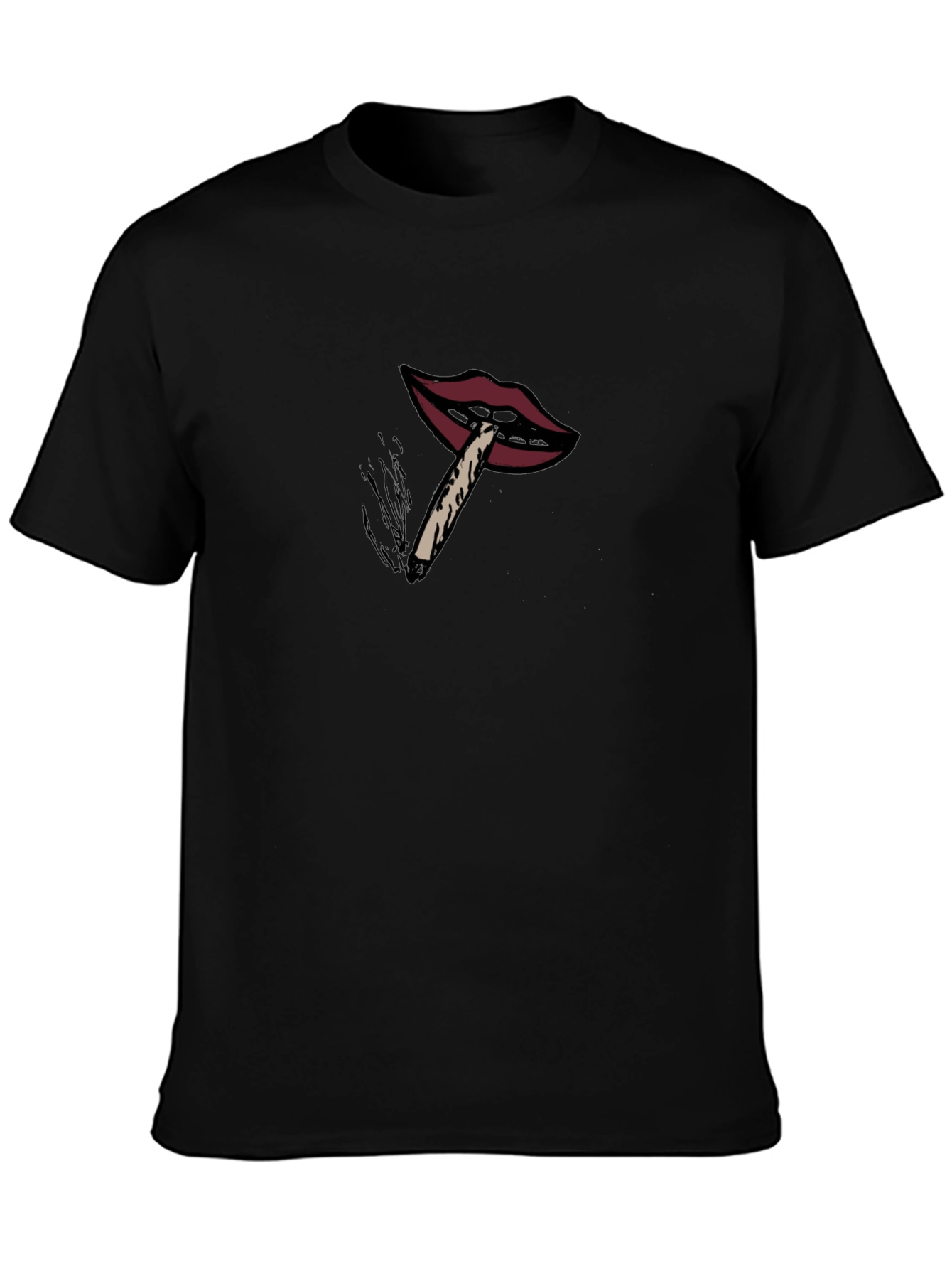 Lips Smoking Joint Graphic T-Shirt