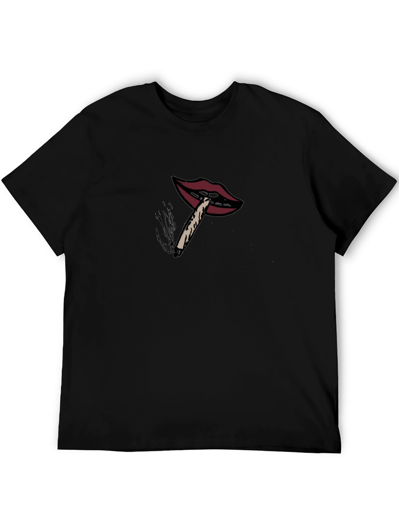 Lips Smoking Joint Graphic T-Shirt