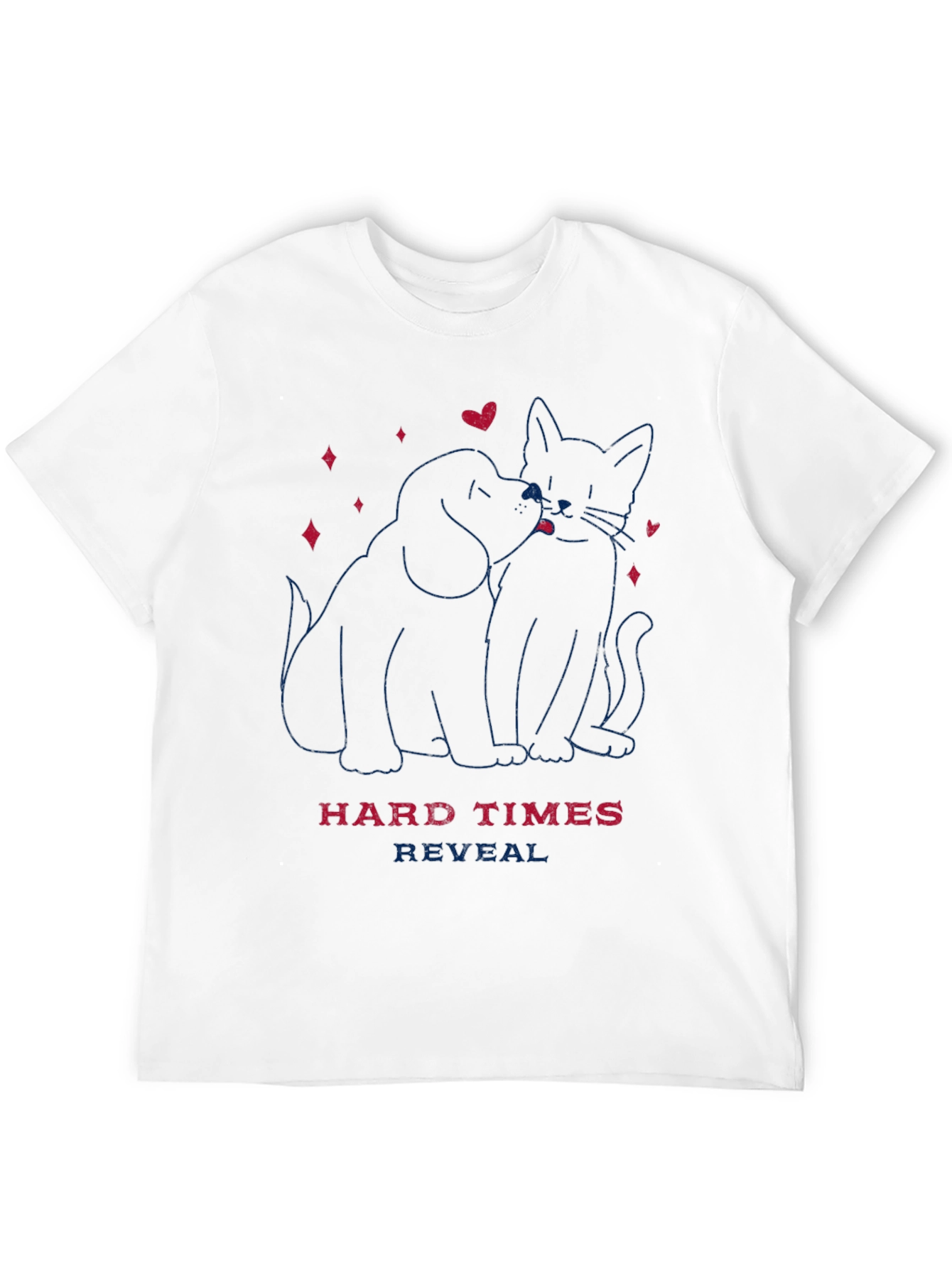 Dog & Cat Love T-Shirt - Hard Times Reveal