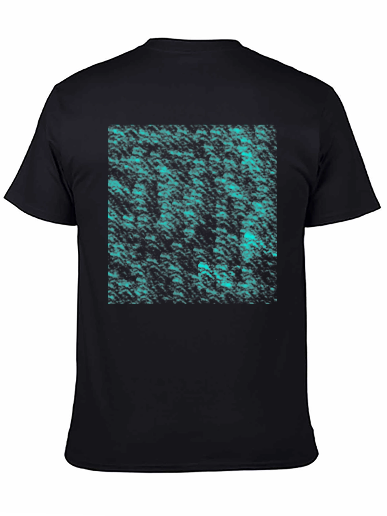 Abstract Teal Pattern Black T-Shirt