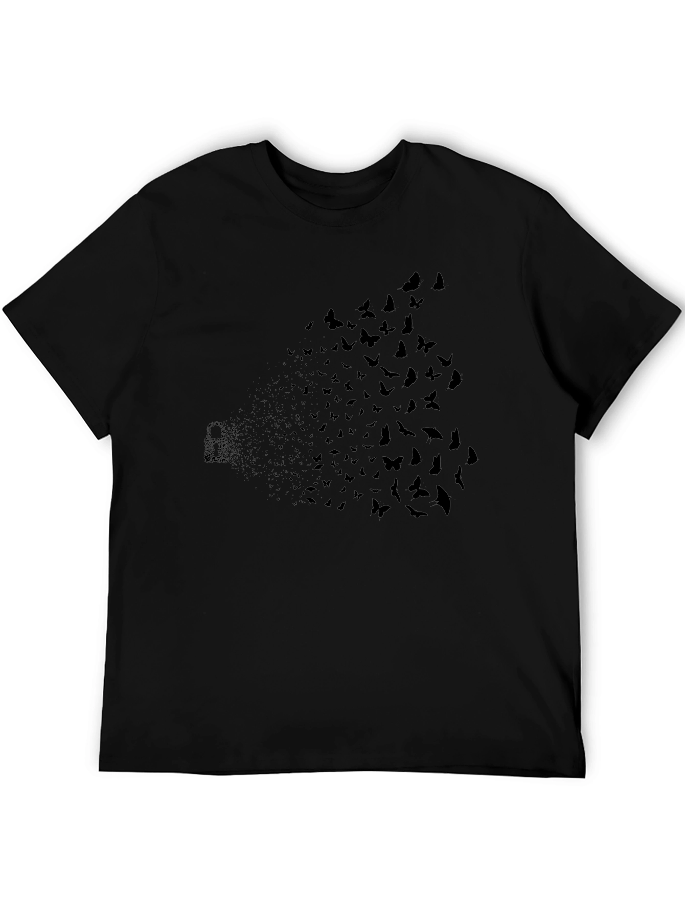 Butterfly Lock Graphic Tee - Stylish Cotton Blend