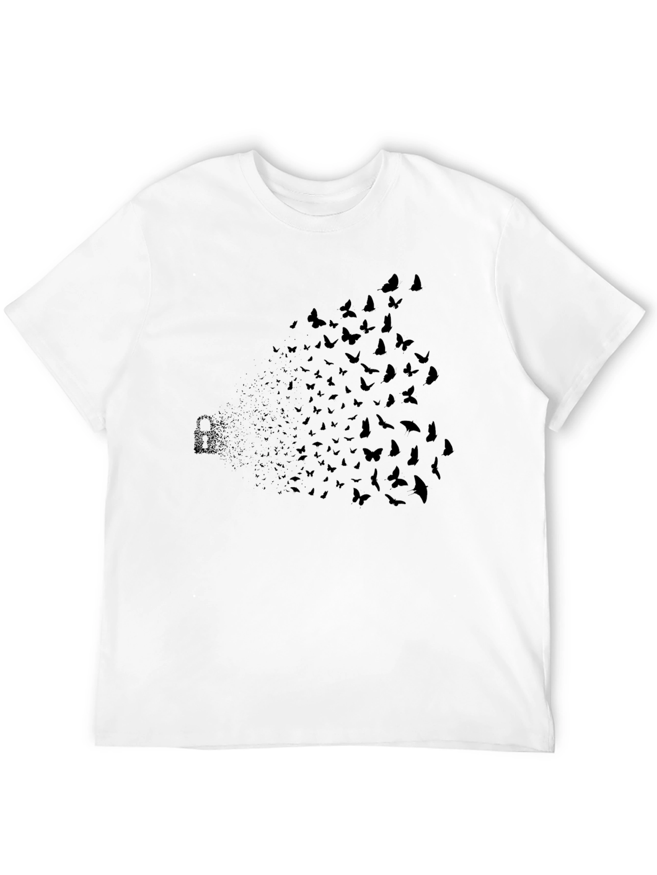 Butterfly Lock Graphic Tee - Stylish Cotton Blend