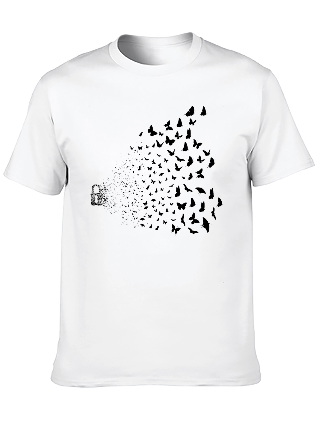 Butterfly Lock Graphic Tee - Stylish Cotton Blend