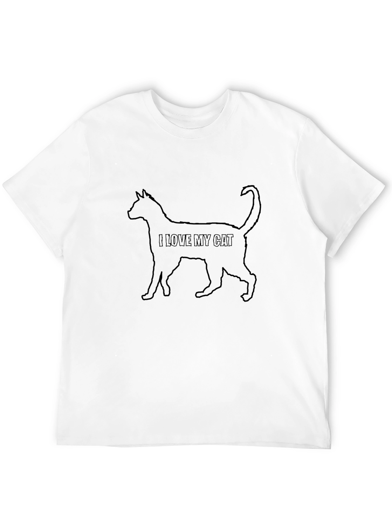 I Love My Cat Black T-Shirt
