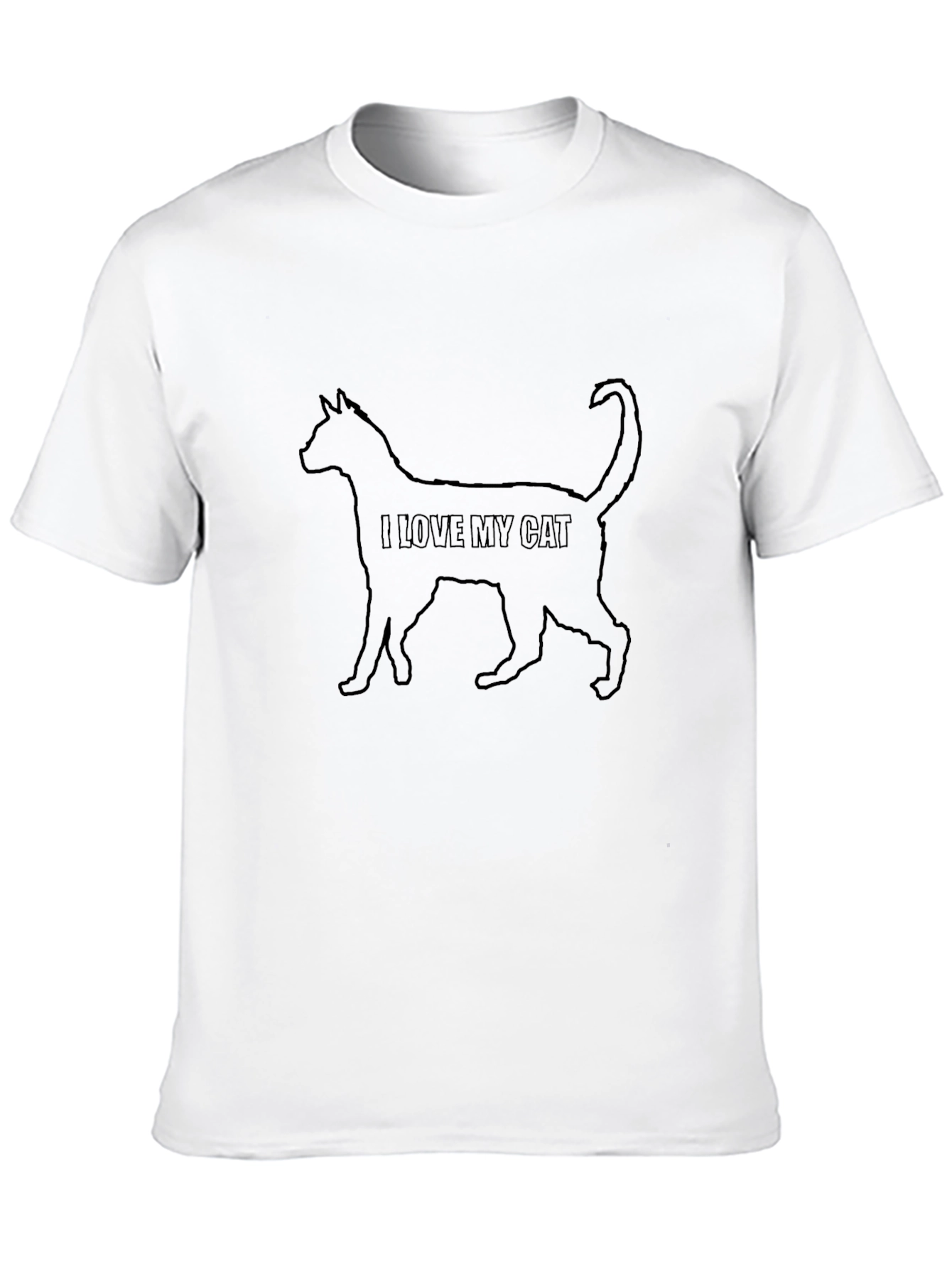 I Love My Cat Black T-Shirt