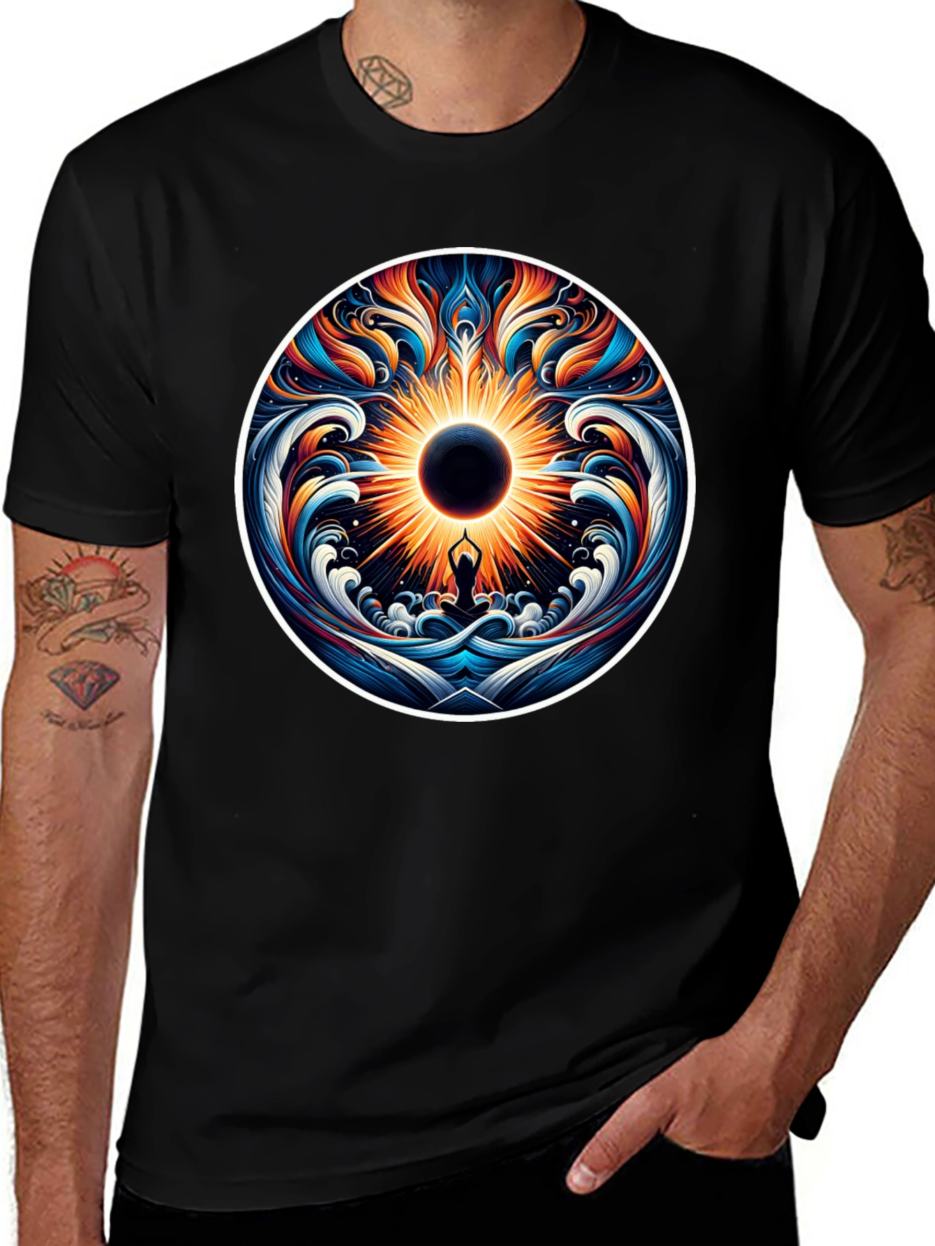 Psychedelic Yoga Eclipse Graphic Tee