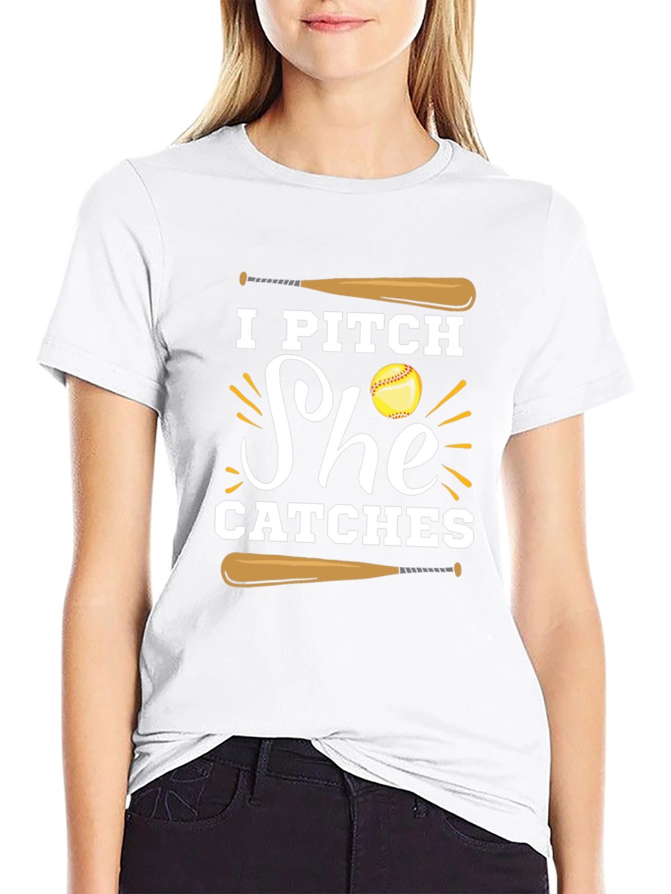 I Pitch She Catches Graphic Tee