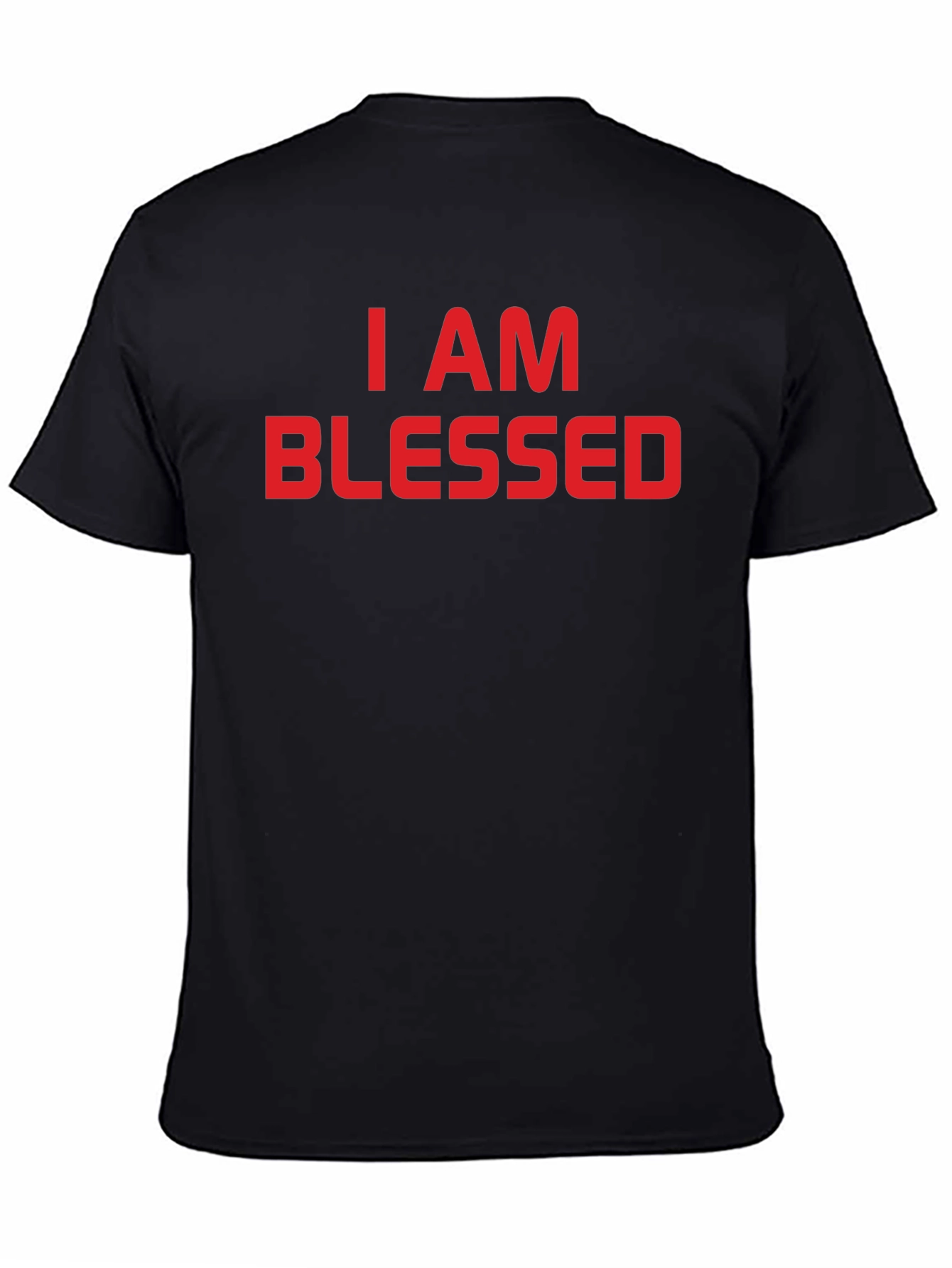 I AM BLESSED Graphic Tee - Black Cotton T-Shirt