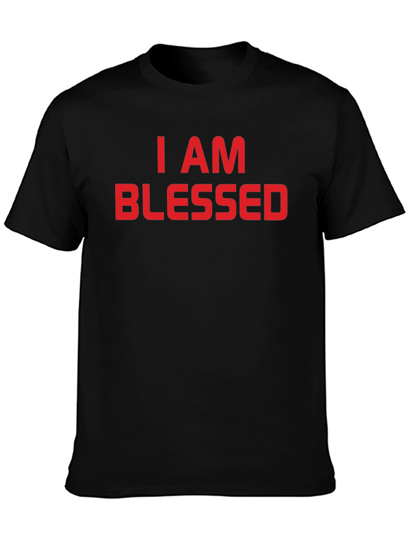 I AM BLESSED Graphic Tee - Black Cotton T-Shirt