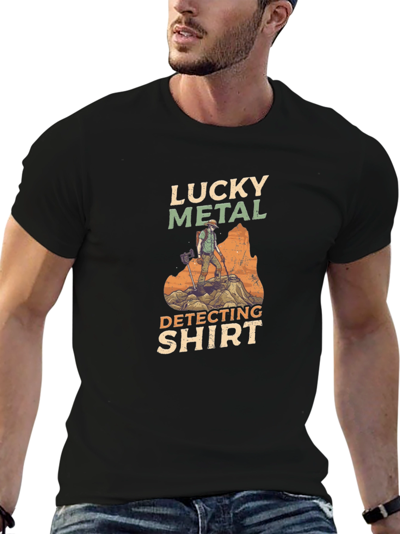 Lucky Metal Detecting Shirt - Black T-Shirt