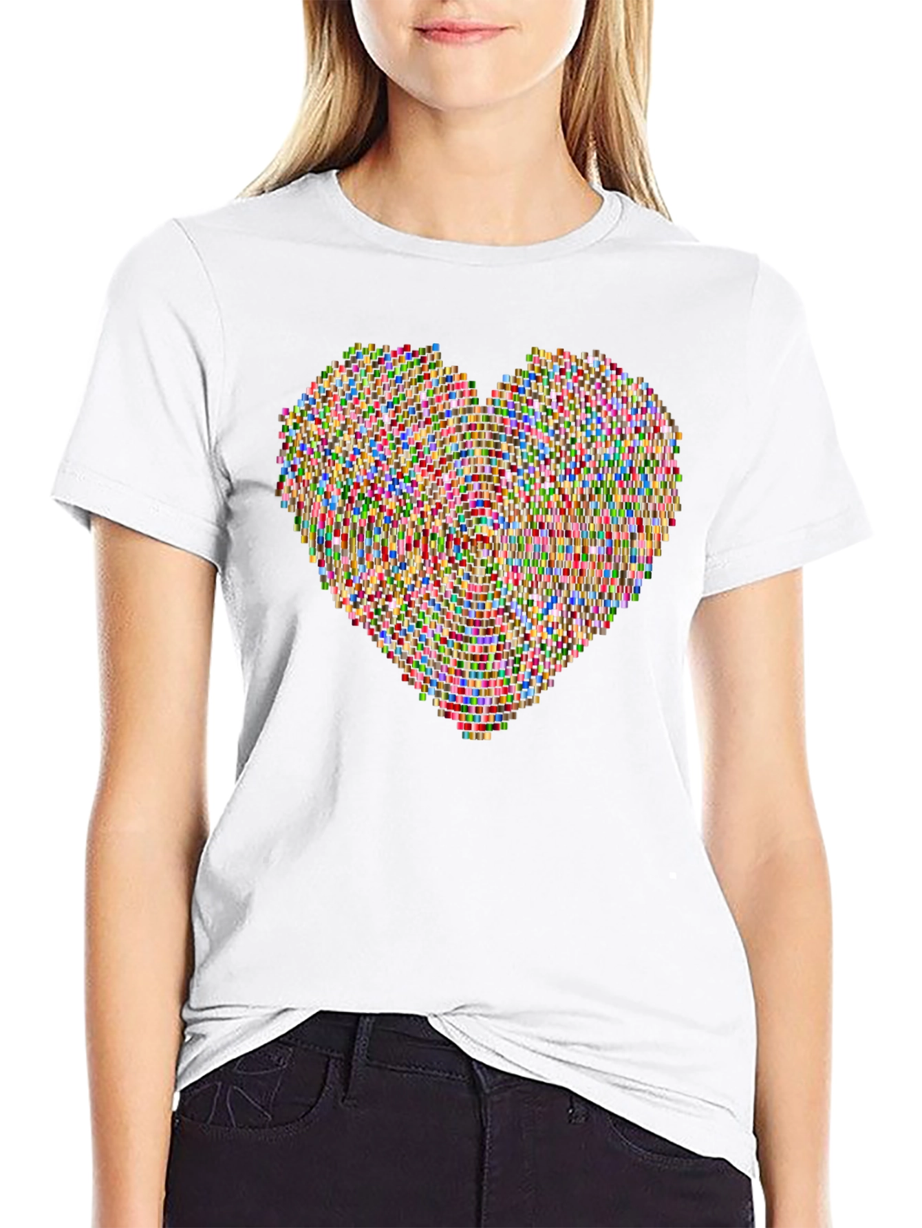 Mosaic Heart Tee - Unique Graphic Print Shirt
