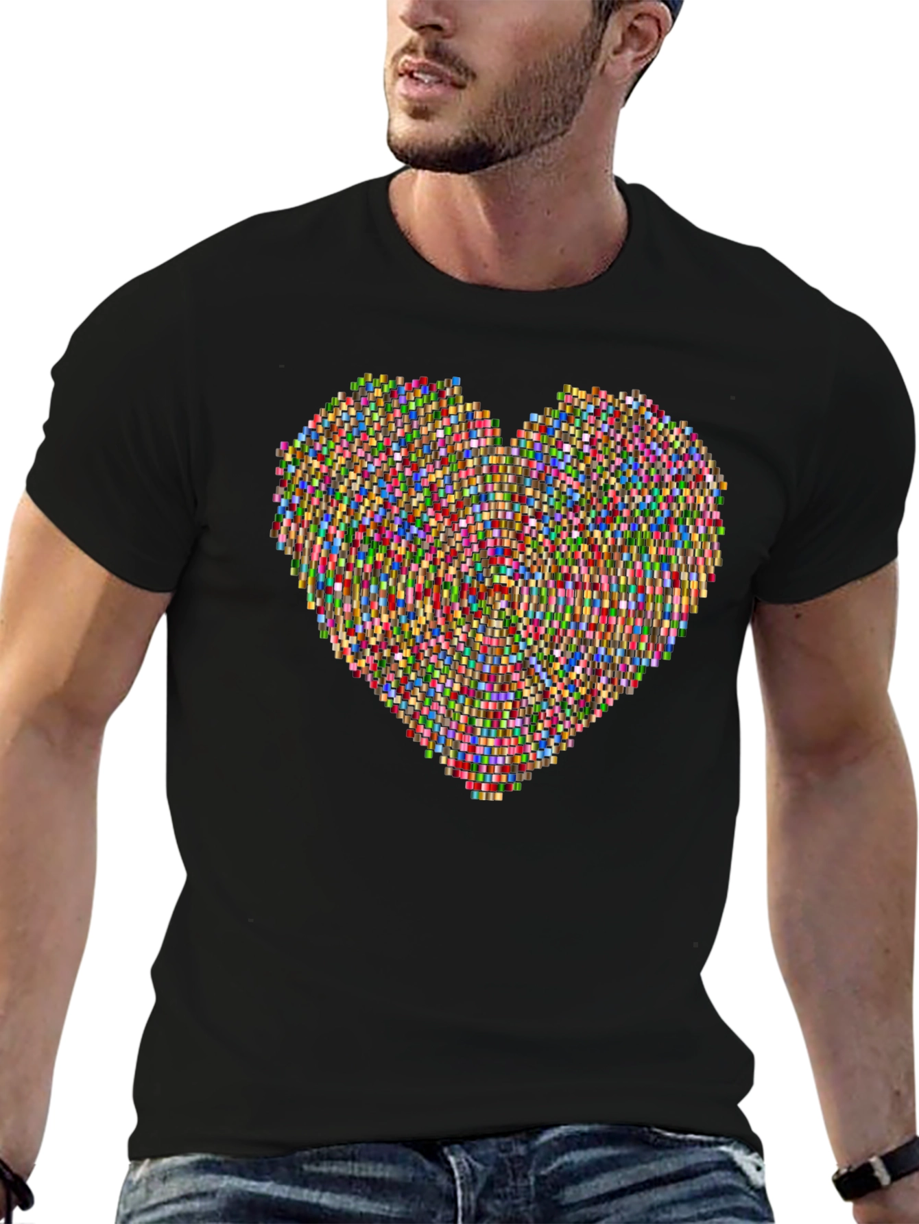 Mosaic Heart Tee - Unique Graphic Print Shirt