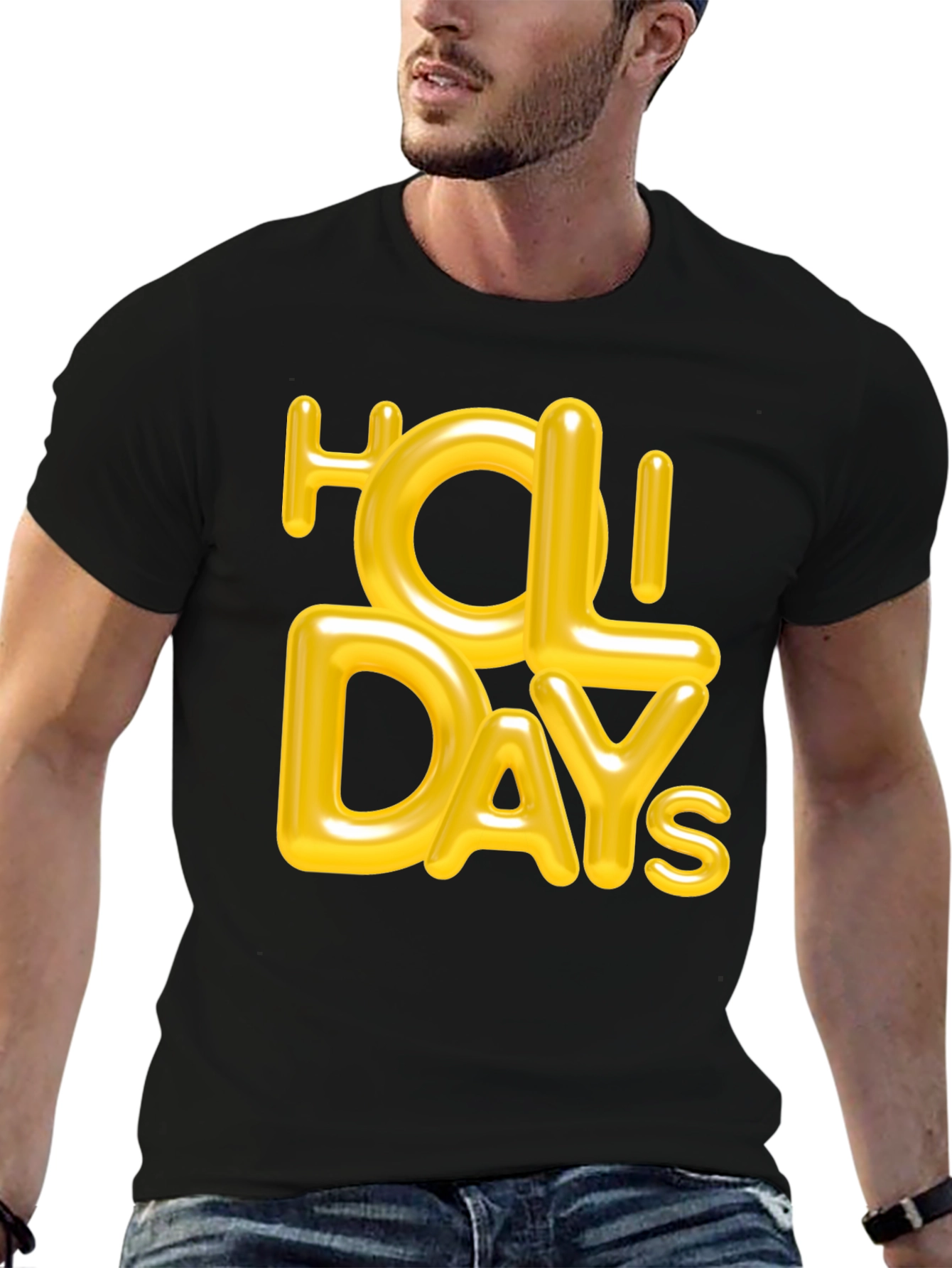 Holiday Graphic Tee - Stylish Black T-Shirt