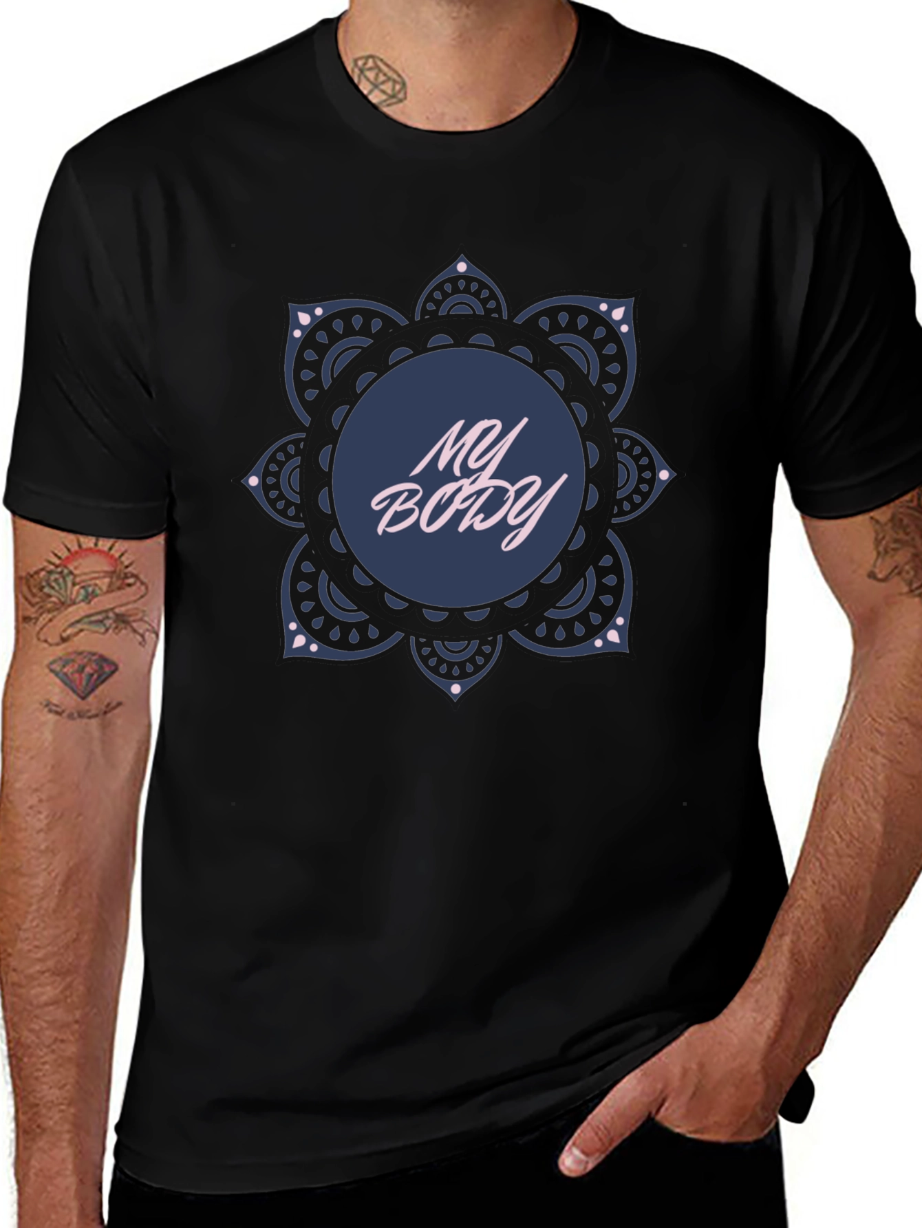 My Body Mandala T-Shirt - Black Graphic Tee