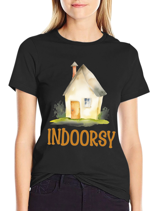 Indoorsy Graphic T-Shirt - Cozy Homebody Style